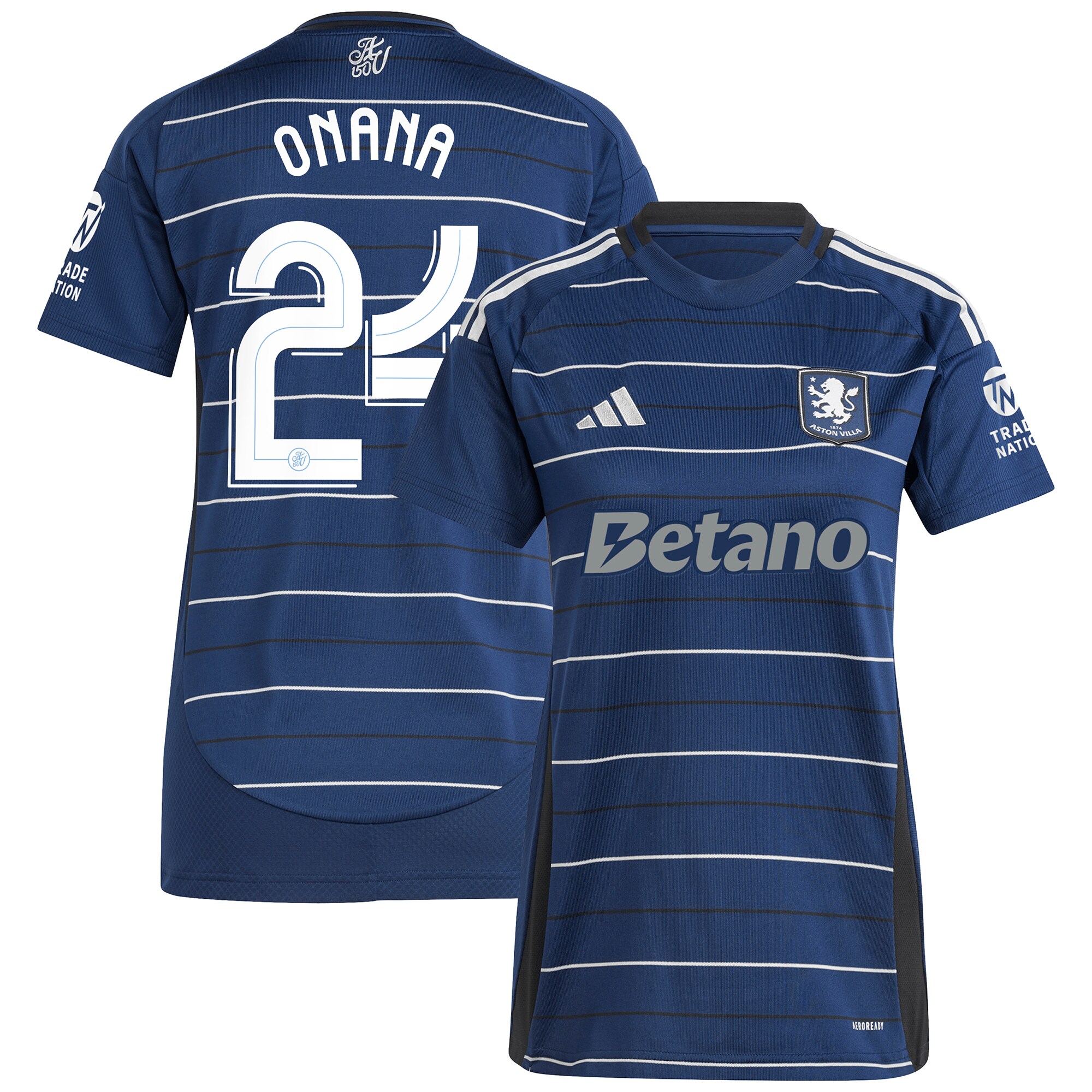 Aston Villa Jerseys - Official aston villa adidas third shirt 2024-25 – womens with onana 24 cup printing Collection for AVFC Fans