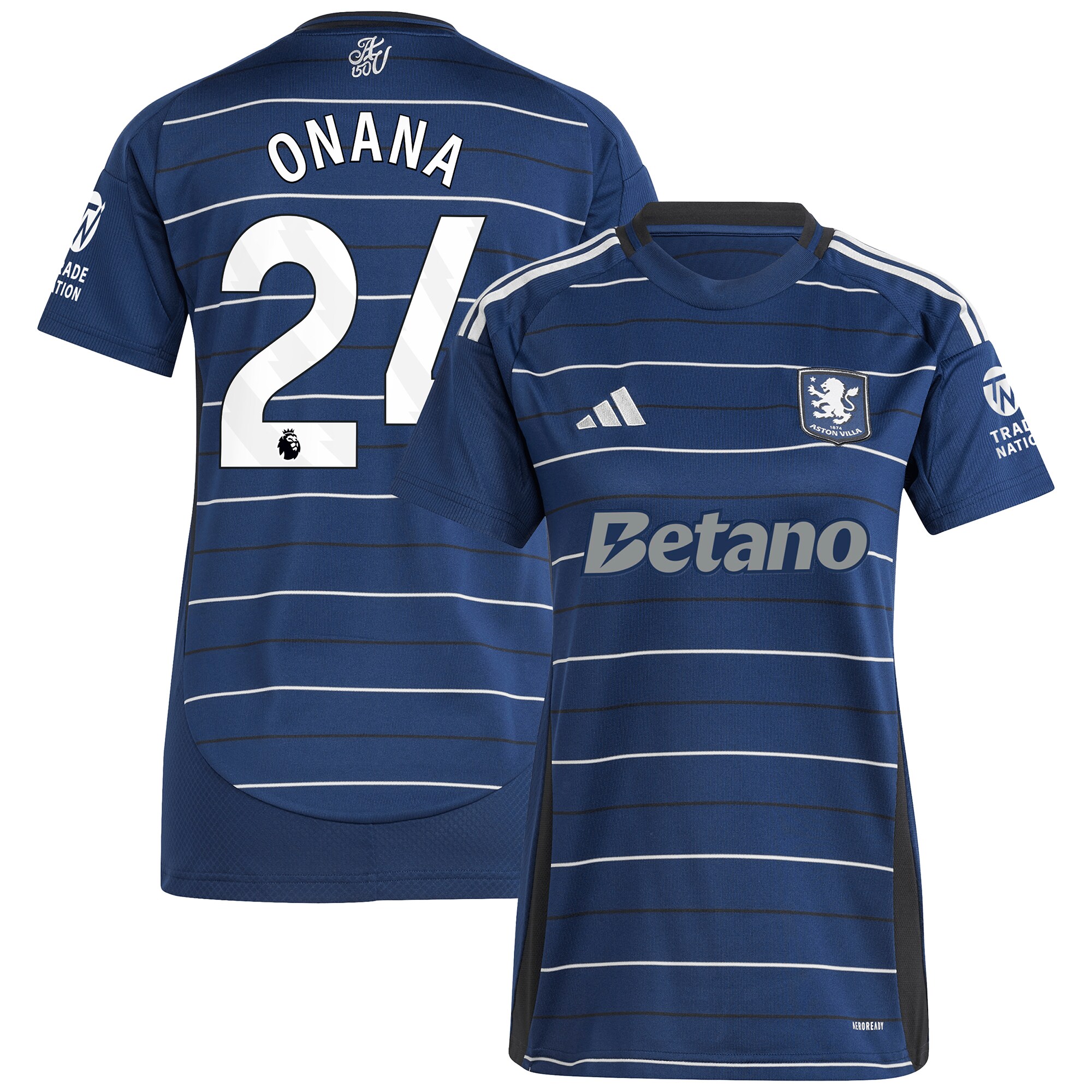 Aston Villa Jerseys - Official aston villa adidas third shirt 2024-25 – womens with onana 24 printing Collection for AVFC Fans