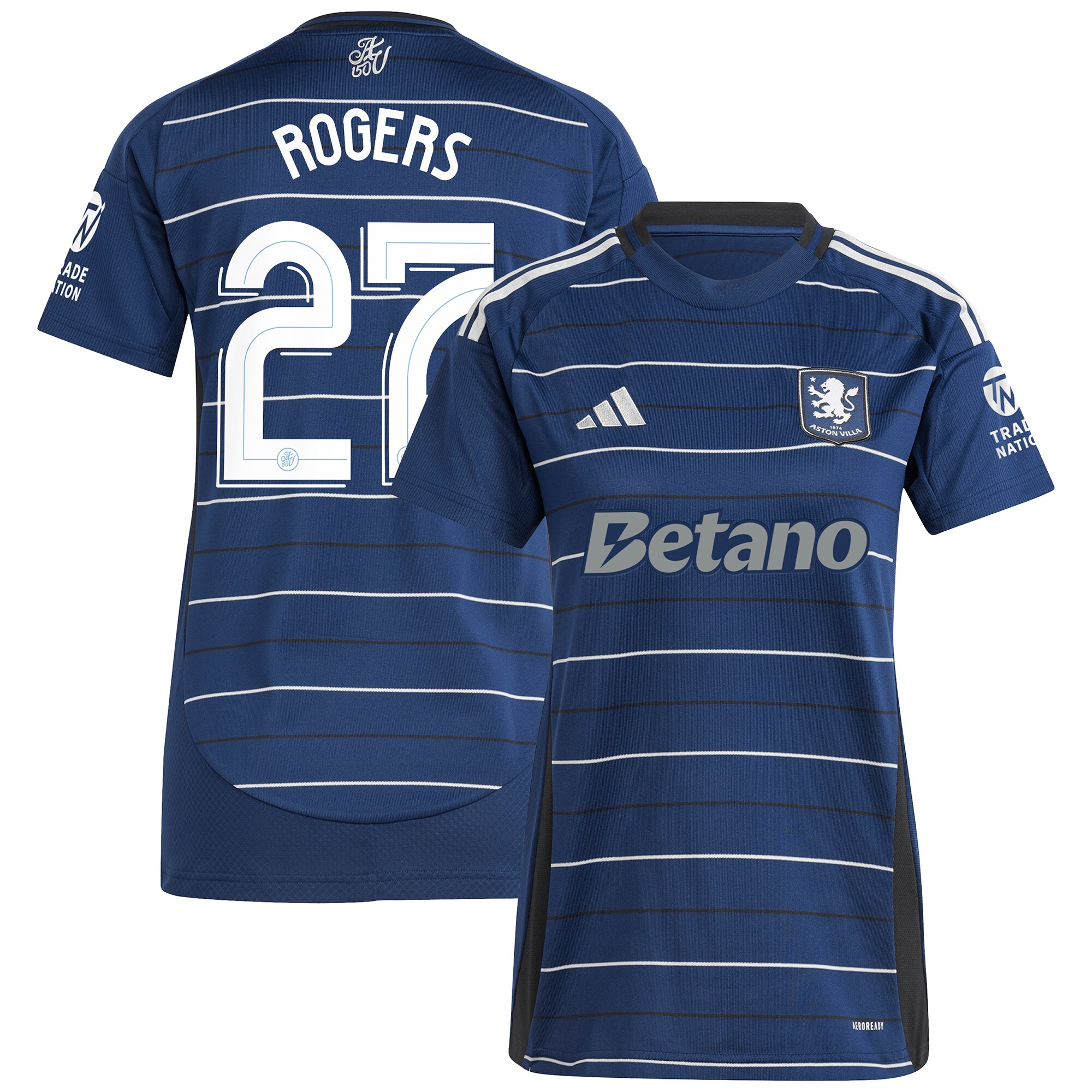 Aston Villa Jerseys - Official aston villa adidas third shirt 2024-25 – womens with rogers 27 cup printing Collection for AVFC Fans