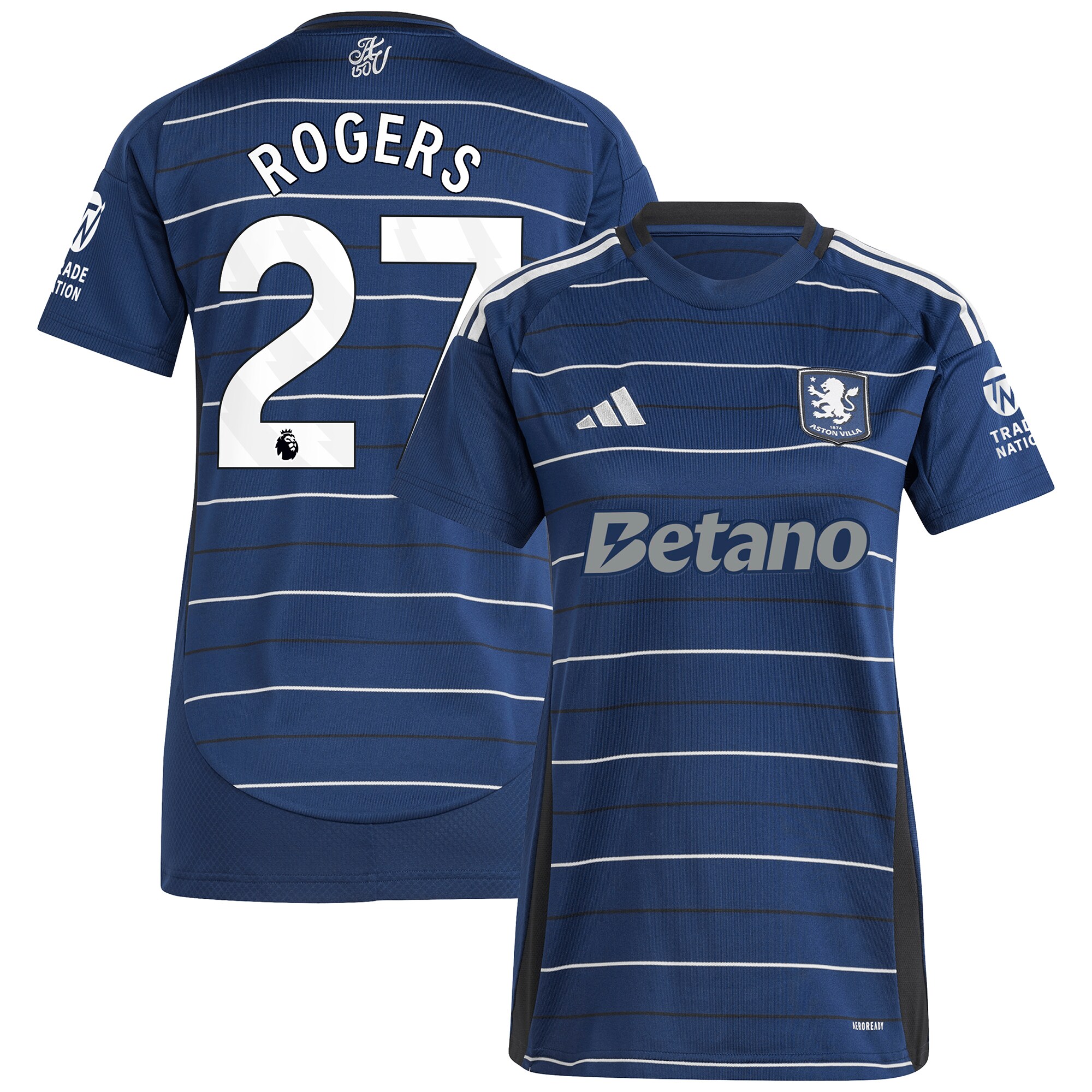 Aston Villa Jerseys - Official aston villa adidas third shirt 2024-25 – womens with rogers 27 printing Collection for AVFC Fans