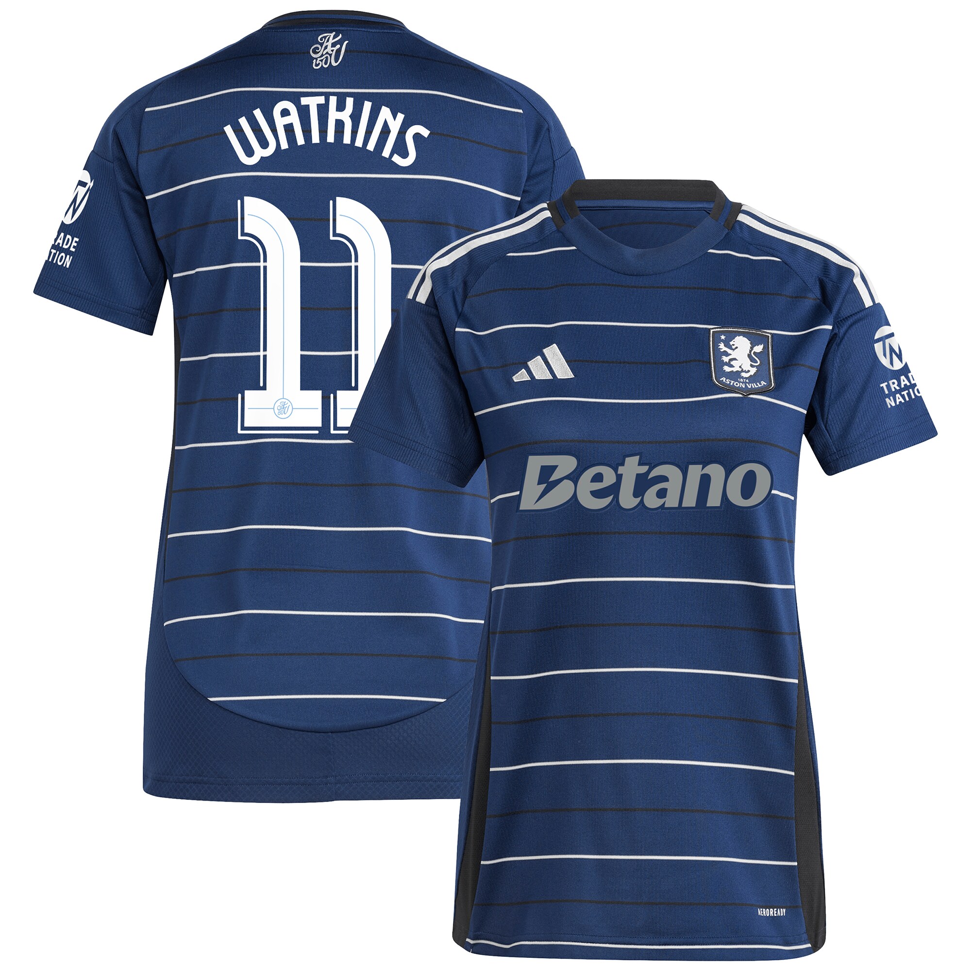 Aston Villa Jerseys - Official aston villa adidas third shirt 2024-25 – womens with watkins 11 cup printing Collection for AVFC Fans