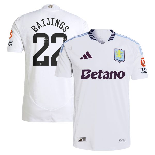 Aston Villa Jerseys - Official aston villa adidas wsl away authentic shirt 2024-25 with baijings 22 printing Collection for AVFC Fans