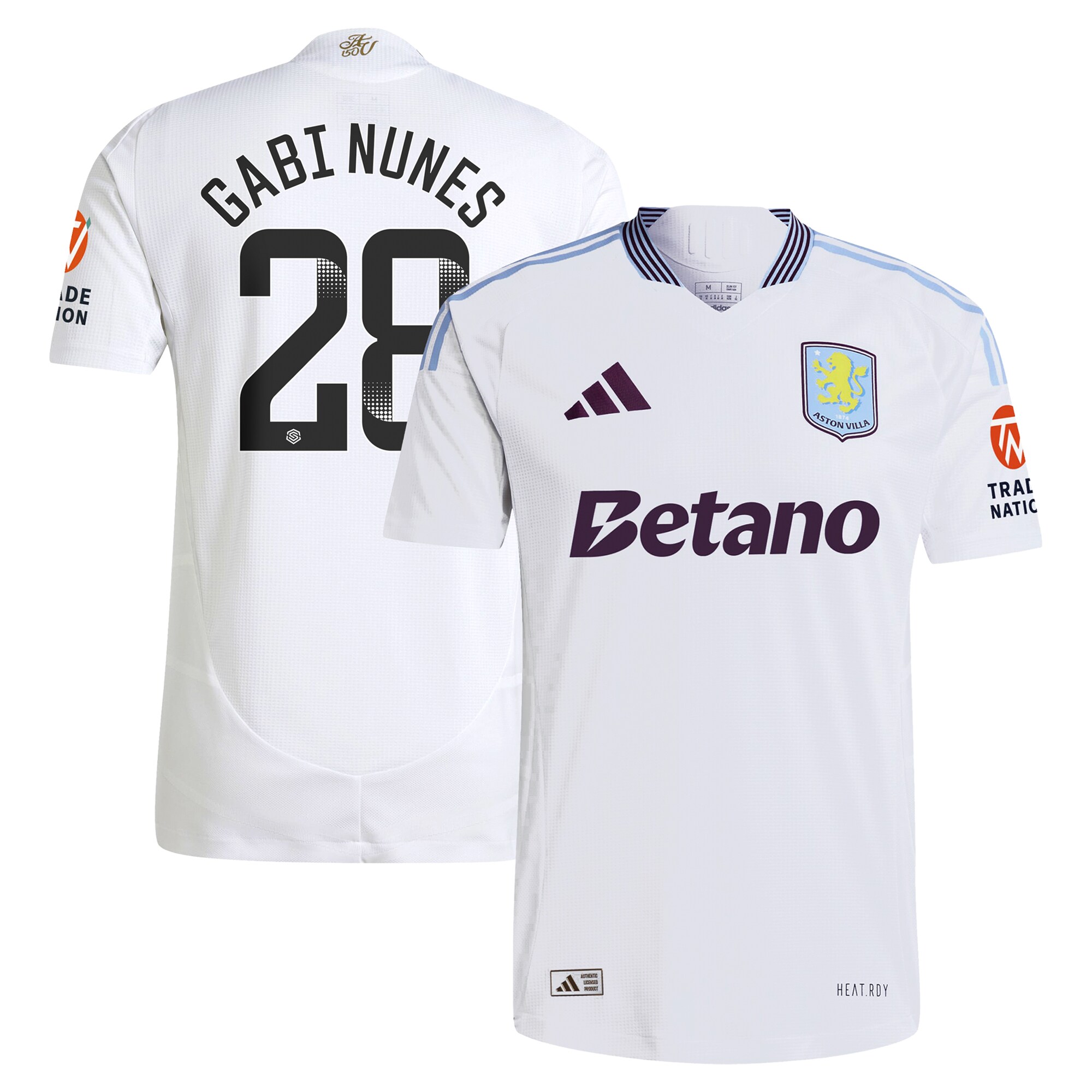 Aston Villa Jerseys - Official aston villa adidas wsl away authentic shirt 2024-25 with gabi nunes 28 printing Collection for AVFC Fans