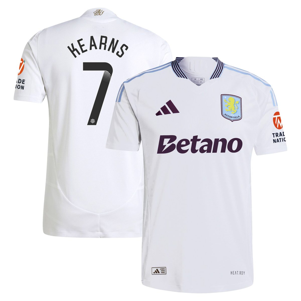 Aston Villa Jerseys - Official aston villa adidas wsl away authentic shirt 2024-25 with kearns 7 printing Collection for AVFC Fans