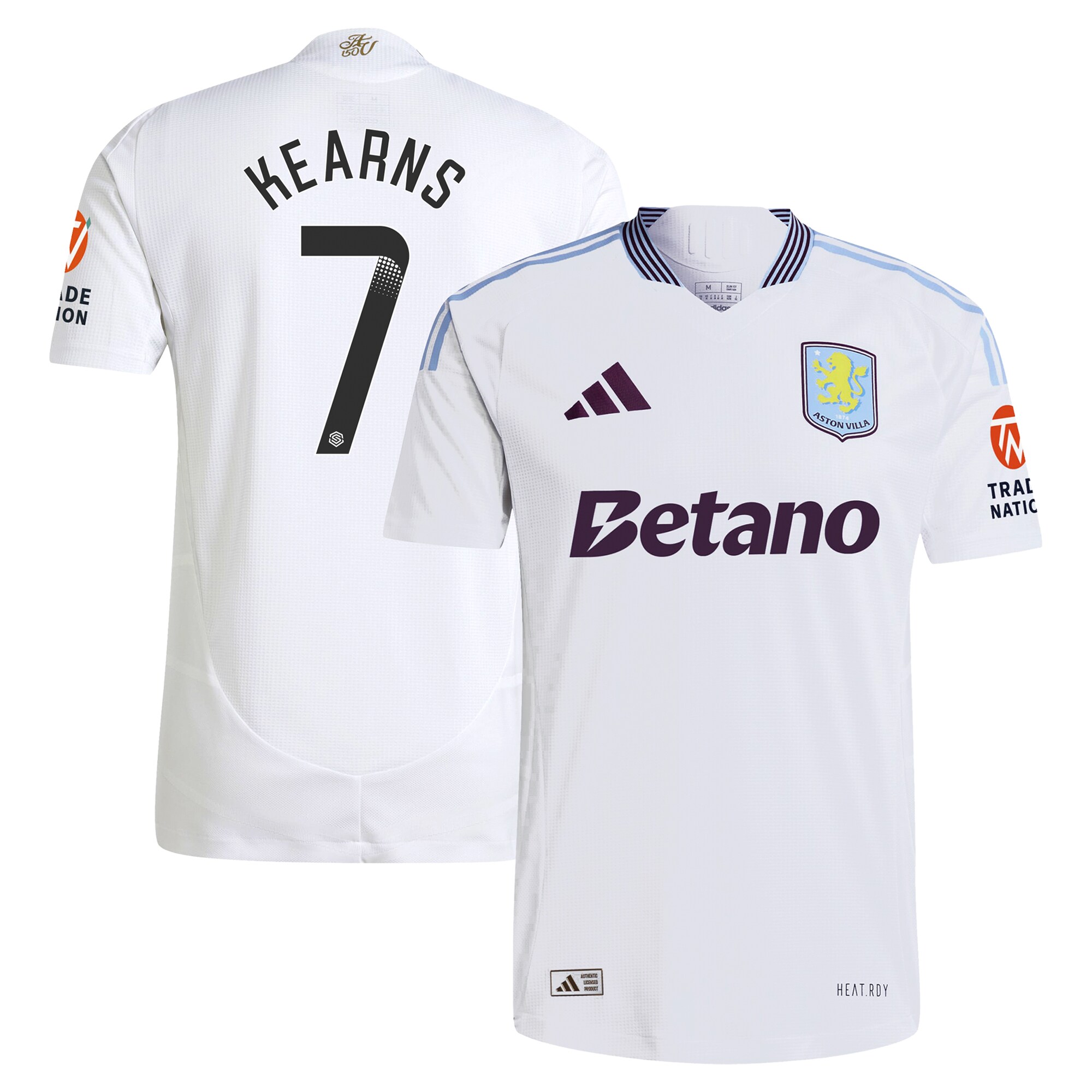 Aston Villa Jerseys - Official aston villa adidas wsl away authentic shirt 2024-25 with kearns 7 printing Collection for AVFC Fans