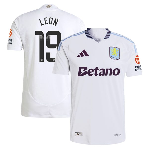 Aston Villa Jerseys - Official aston villa adidas wsl away authentic shirt 2024-25 with leon 19 printing Collection for AVFC Fans