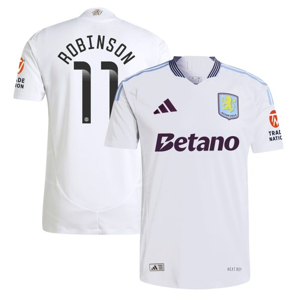Aston Villa Jerseys - Official aston villa adidas wsl away authentic shirt 2024-25 with robinson 11 printing Collection for AVFC Fans