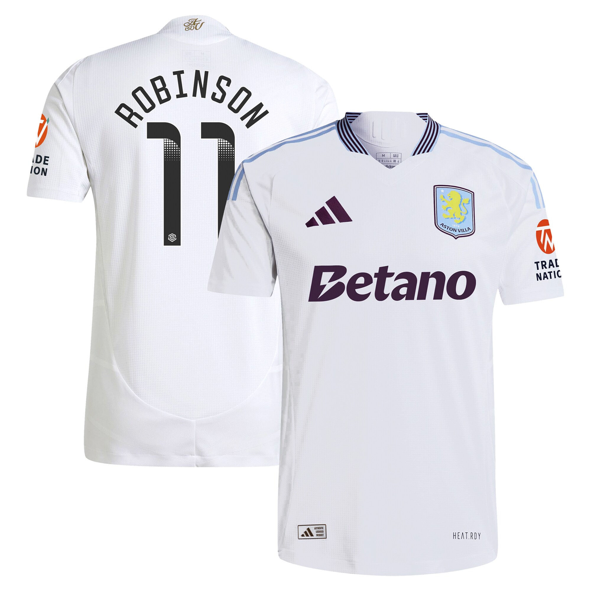 Aston Villa Jerseys - Official aston villa adidas wsl away authentic shirt 2024-25 with robinson 11 printing Collection for AVFC Fans