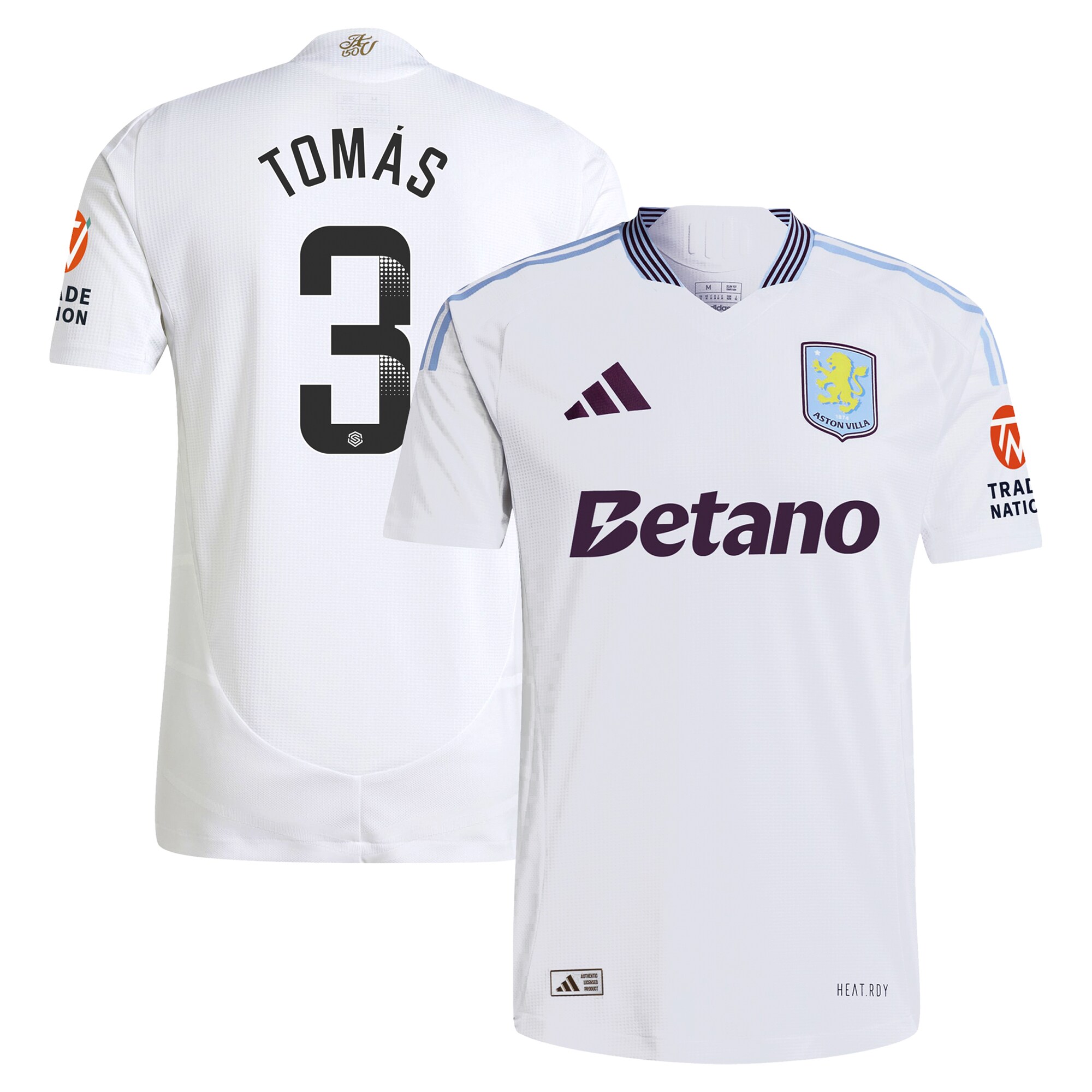 Aston Villa Jerseys - Official aston villa adidas wsl away authentic shirt 2024-25 with tomás 3 printing Collection for AVFC Fans