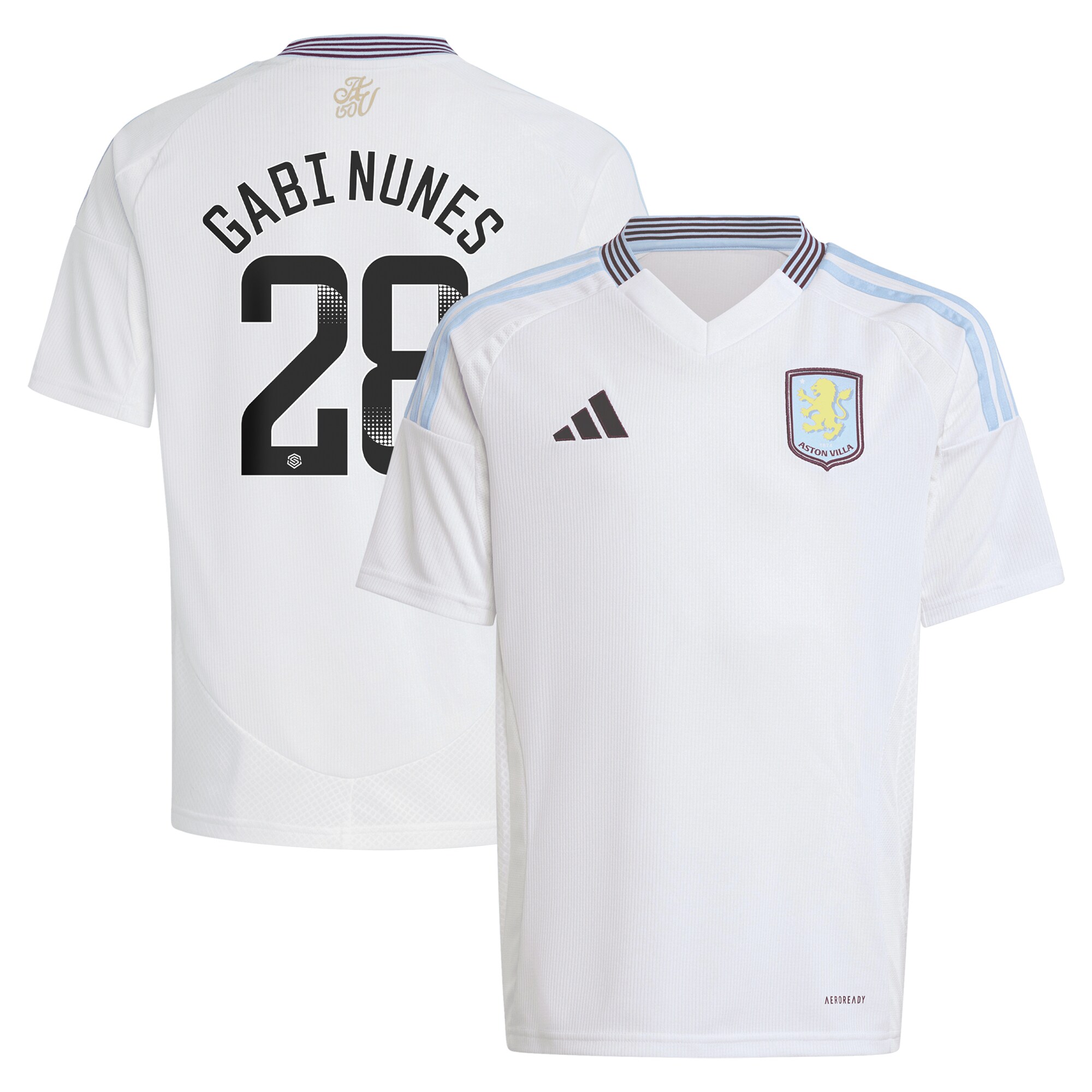 Aston Villa Jerseys - Official aston villa adidas wsl away shirt 2024-25 – kids with gabi nunes 28 printing Collection for AVFC Fans
