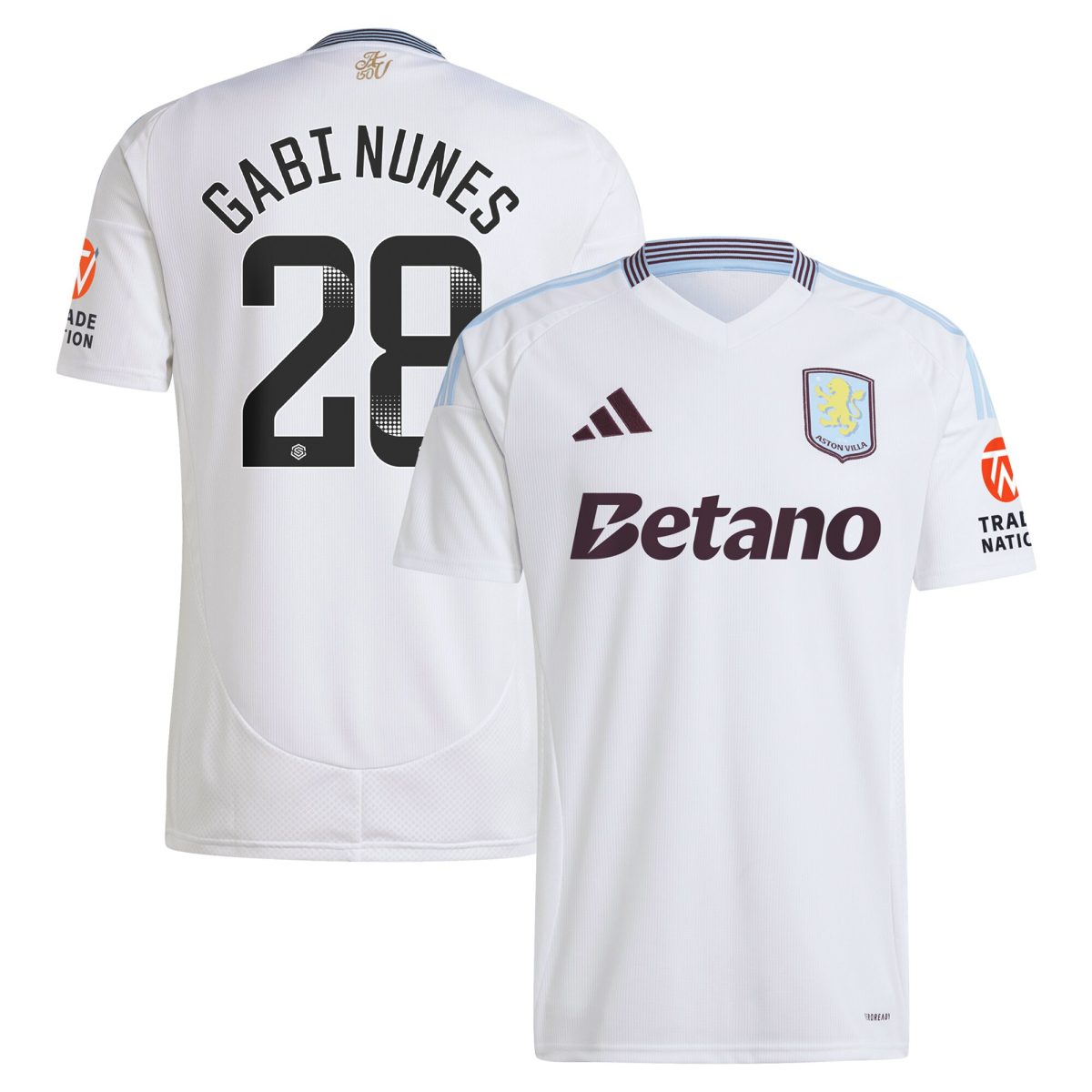 Aston Villa Jerseys - Official aston villa adidas wsl away shirt 2024-25 with gabi nunes 28 printing Collection for AVFC Fans