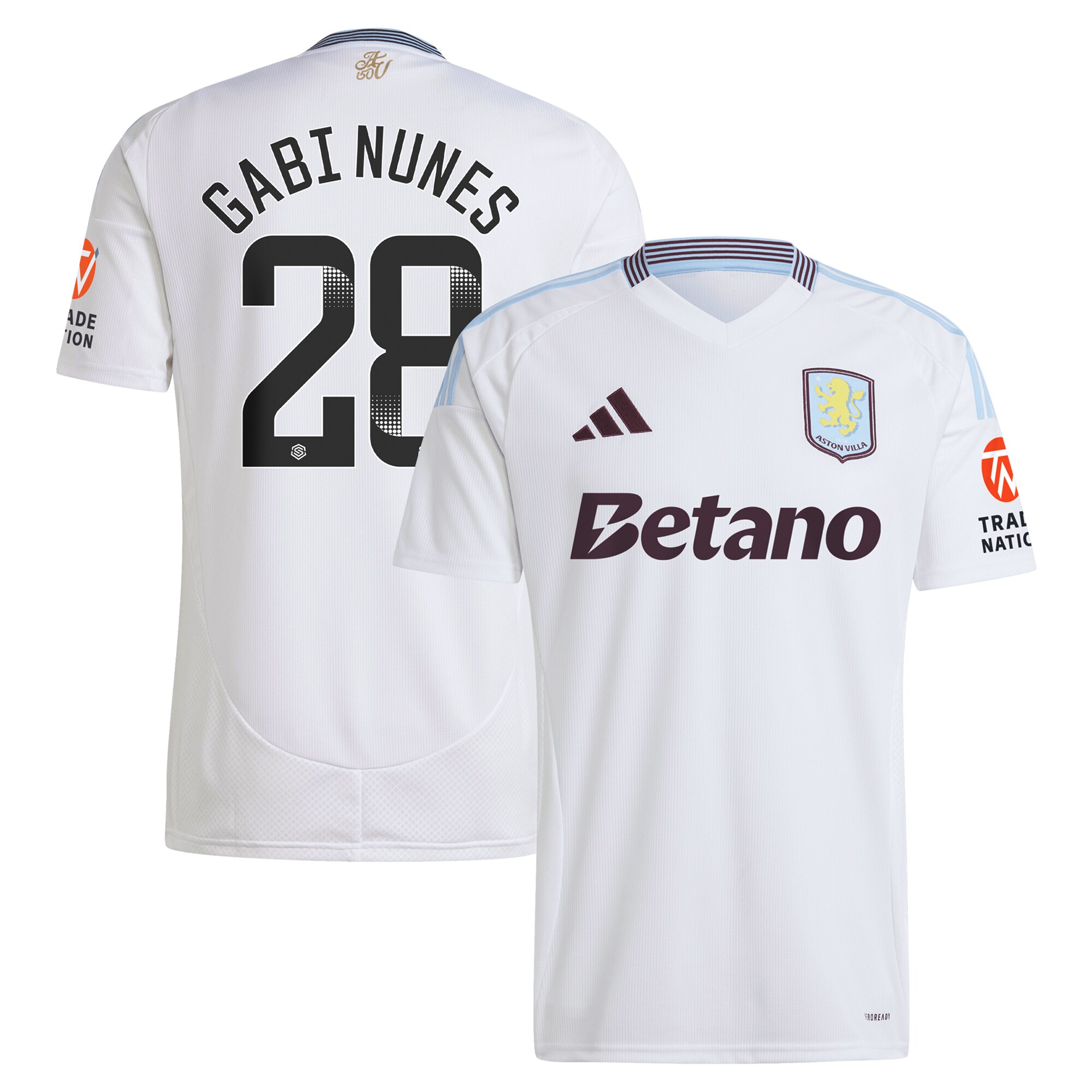 Aston Villa Jerseys - Official aston villa adidas wsl away shirt 2024-25 with gabi nunes 28 printing Collection for AVFC Fans