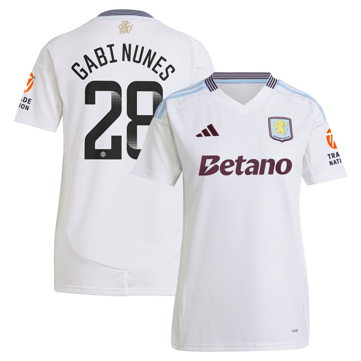Aston Villa Jerseys - Official aston villa adidas wsl away shirt 2024-25 – womens with gabi nunes 28 printing Collection for AVFC Fans