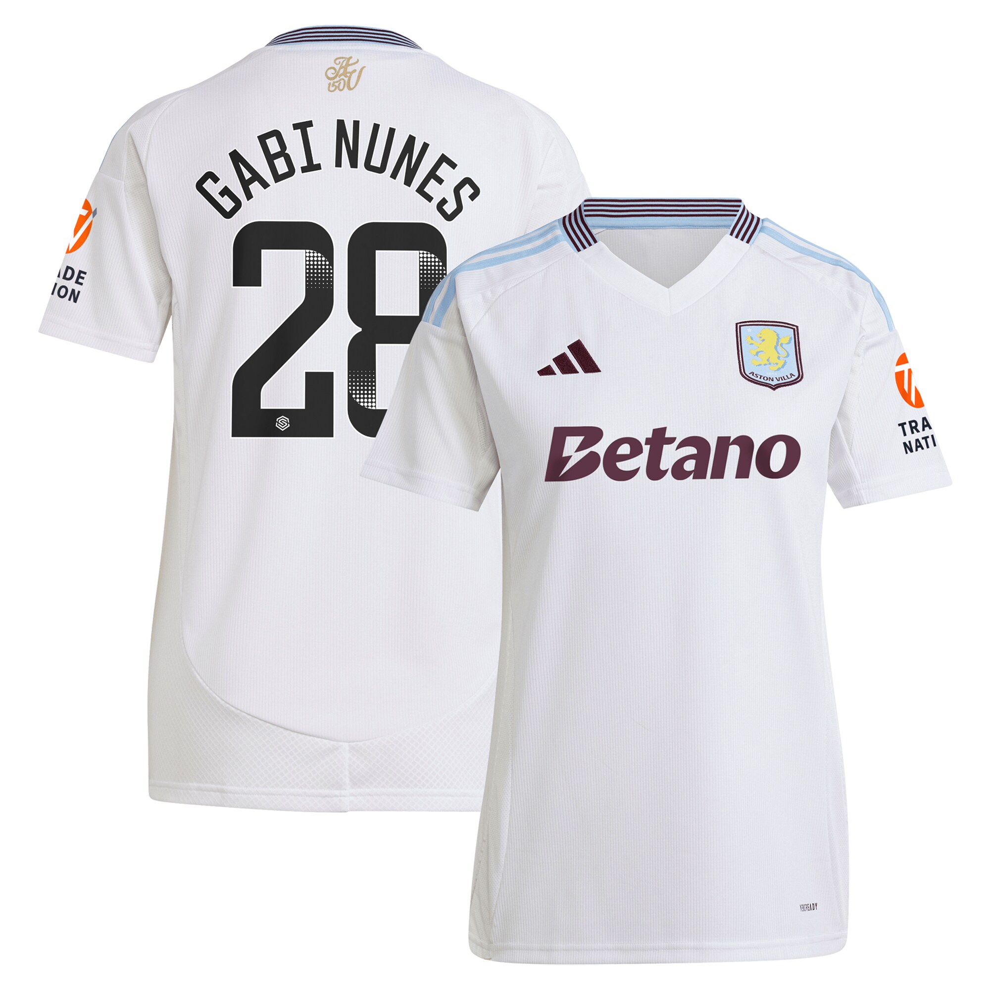 Aston Villa Jerseys - Official aston villa adidas wsl away shirt 2024-25 – womens with gabi nunes 28 printing Collection for AVFC Fans