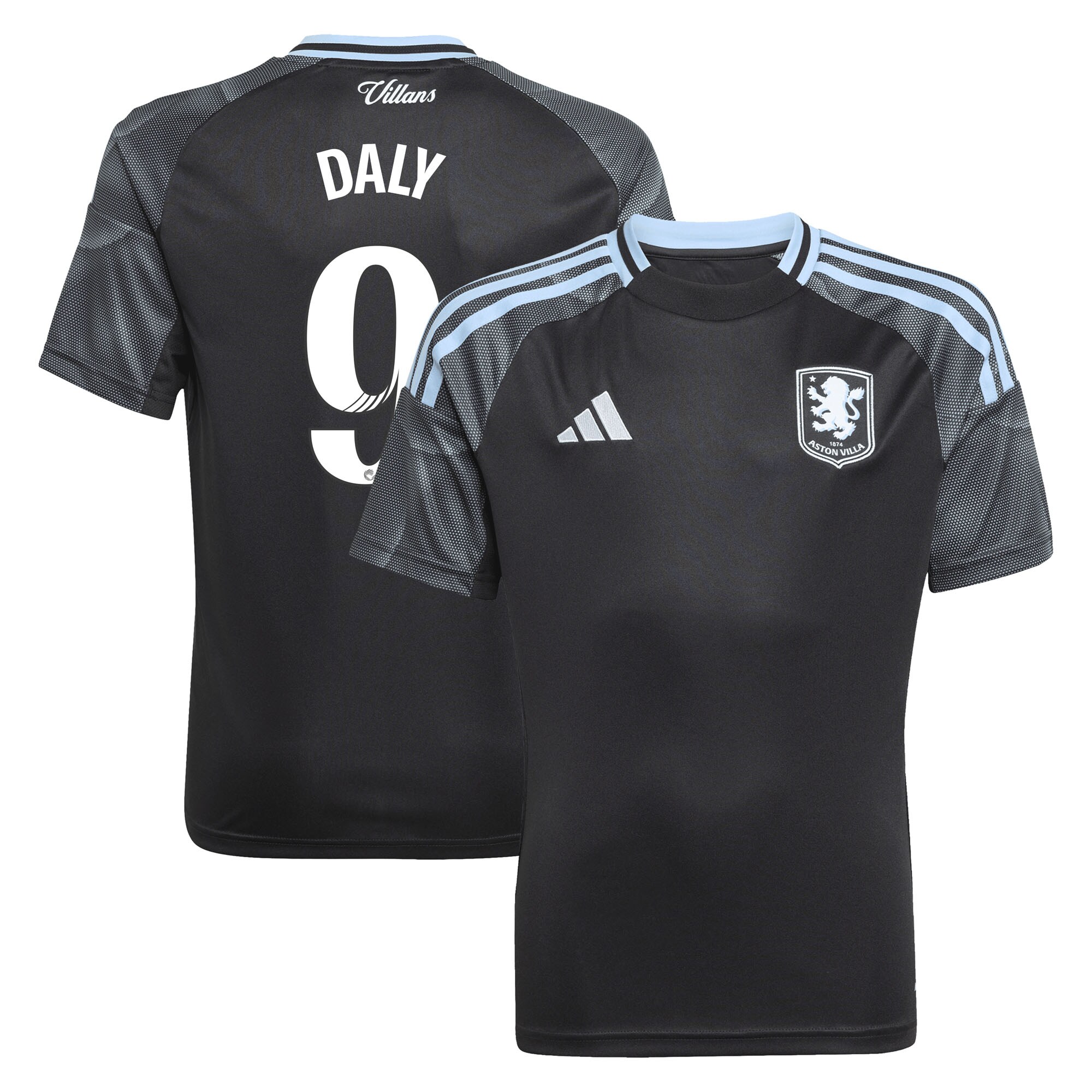 Aston Villa Jerseys - Official aston villa adidas wsl away shirt 2025-26 – kids with daly 9 printing Collection for AVFC Fans