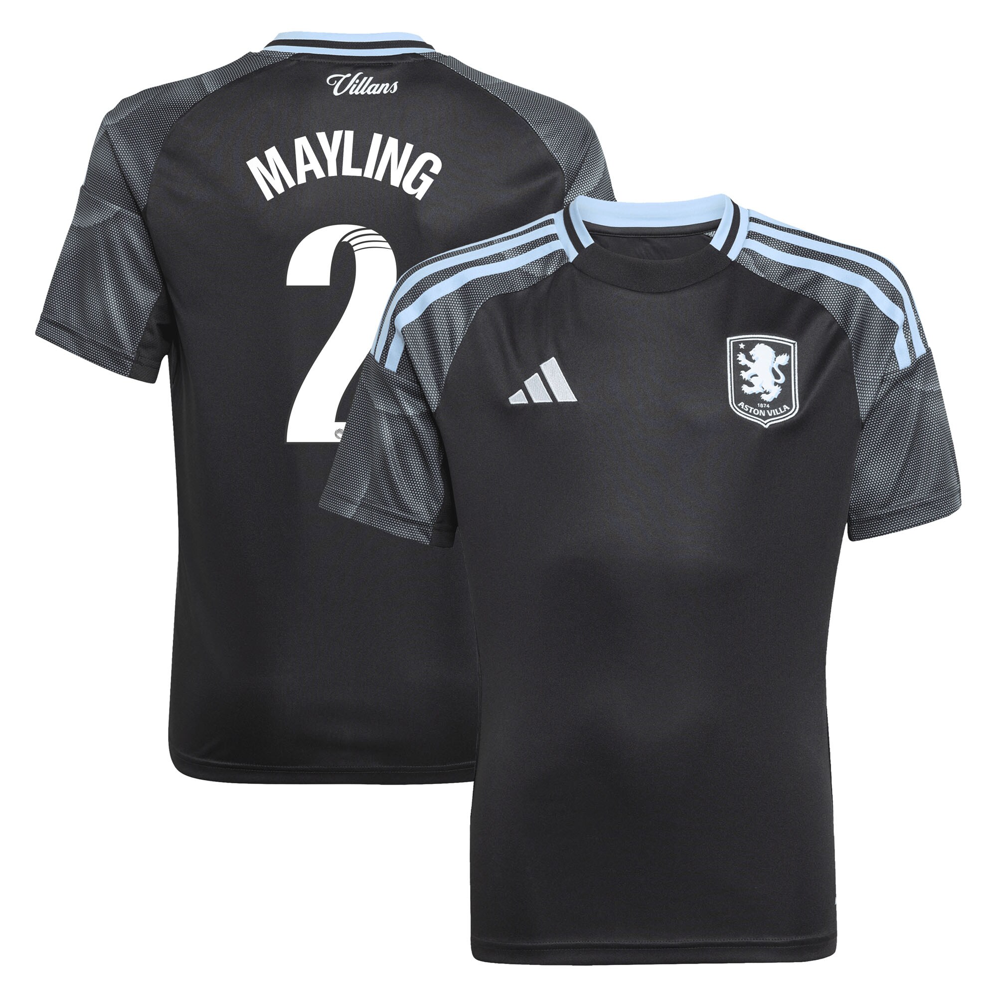 Aston Villa Jerseys - Official aston villa adidas wsl away shirt 2025-26 – kids with mayling 2 printing Collection for AVFC Fans