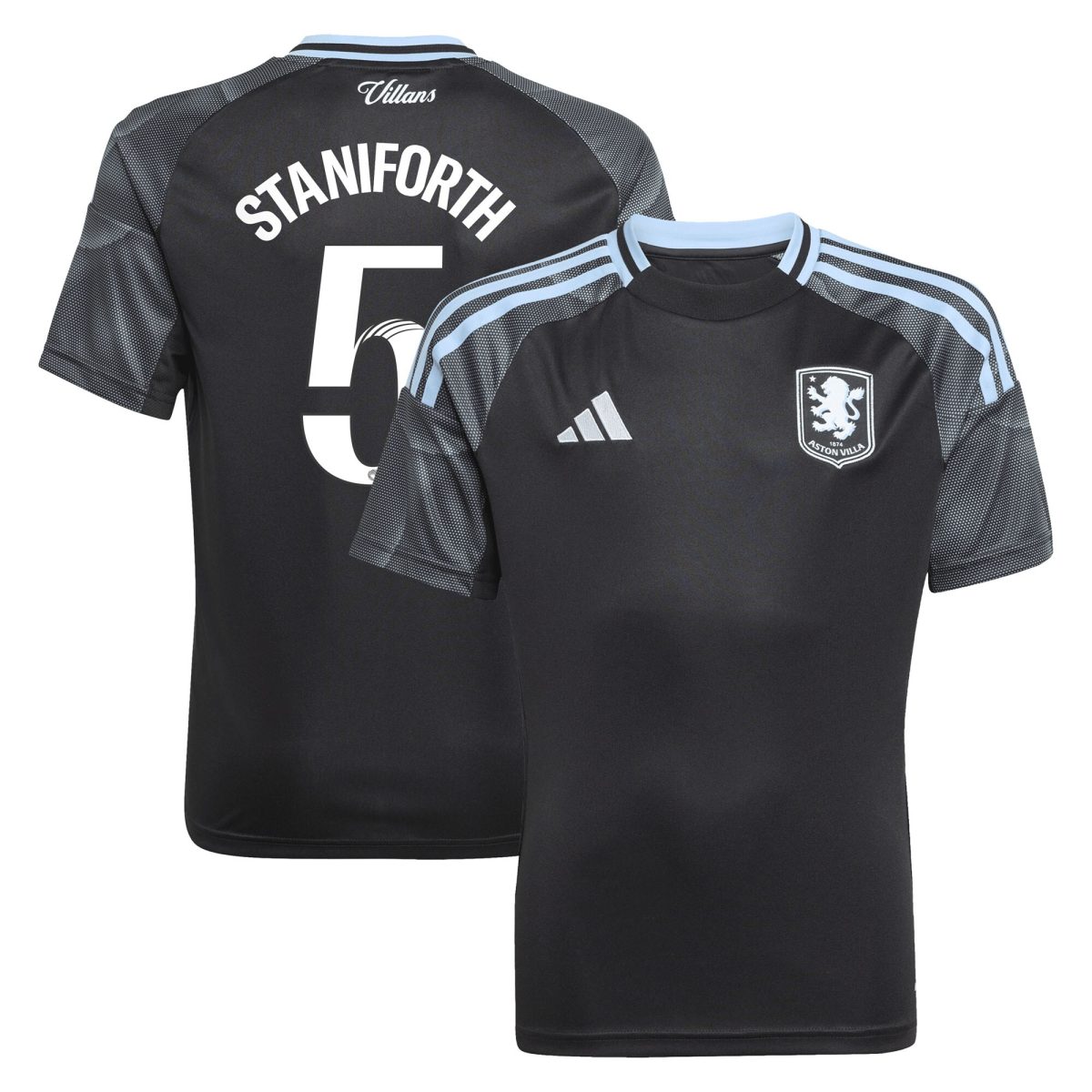 Aston Villa Jerseys - Official aston villa adidas wsl away shirt 2025-26 – kids with staniforth 5 printing Collection for AVFC Fans