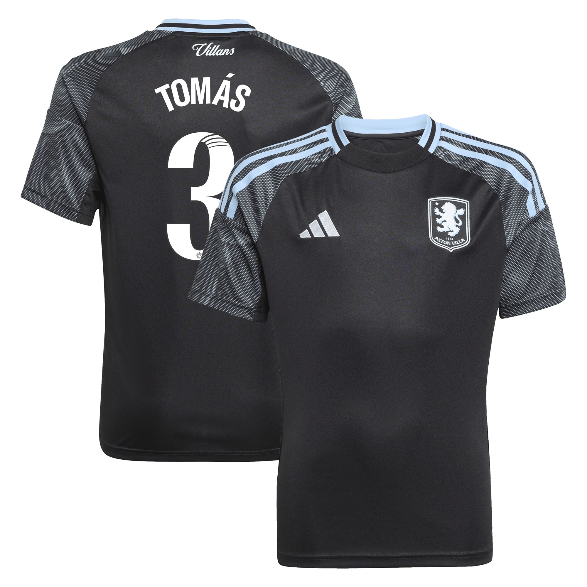 Aston Villa Jerseys - Official aston villa adidas wsl away shirt 2025-26 – kids with tomás 3 printing Collection for AVFC Fans