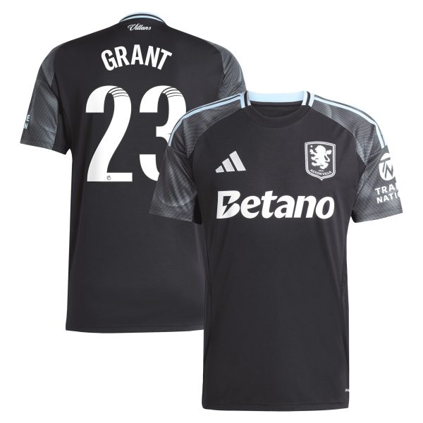 Aston Villa Jerseys - Official aston villa adidas wsl away shirt 2025-26 with grant 23 printing Collection for AVFC Fans