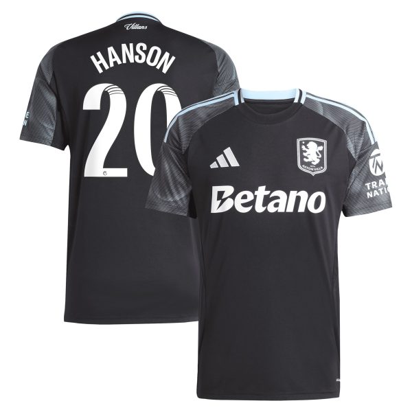 Aston Villa Jerseys - Official aston villa adidas wsl away shirt 2025-26 with hanson 20 printing Collection for AVFC Fans
