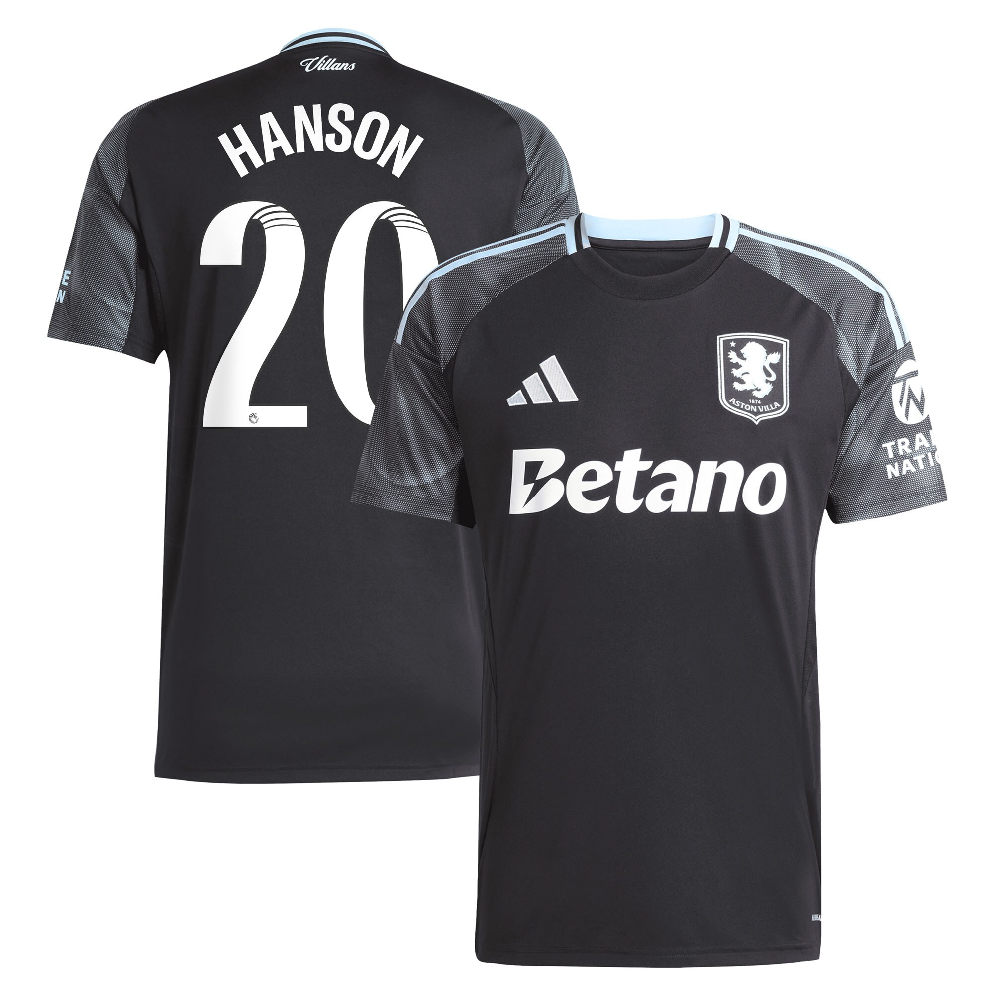 Aston Villa Jerseys - Official aston villa adidas wsl away shirt 2025-26 with hanson 20 printing Collection for AVFC Fans