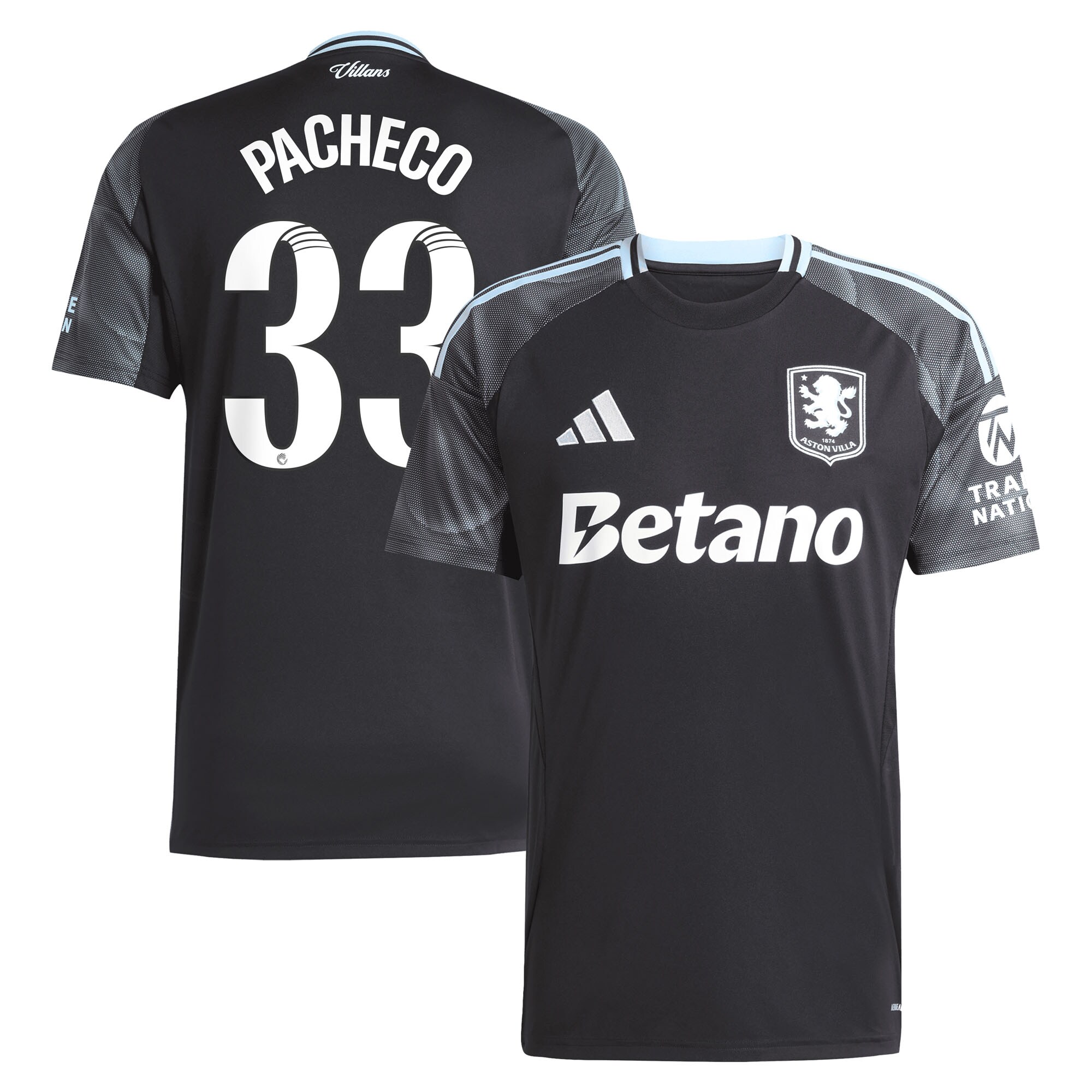 Aston Villa Jerseys - Official aston villa adidas wsl away shirt 2025-26 with pacheco 33 printing Collection for AVFC Fans
