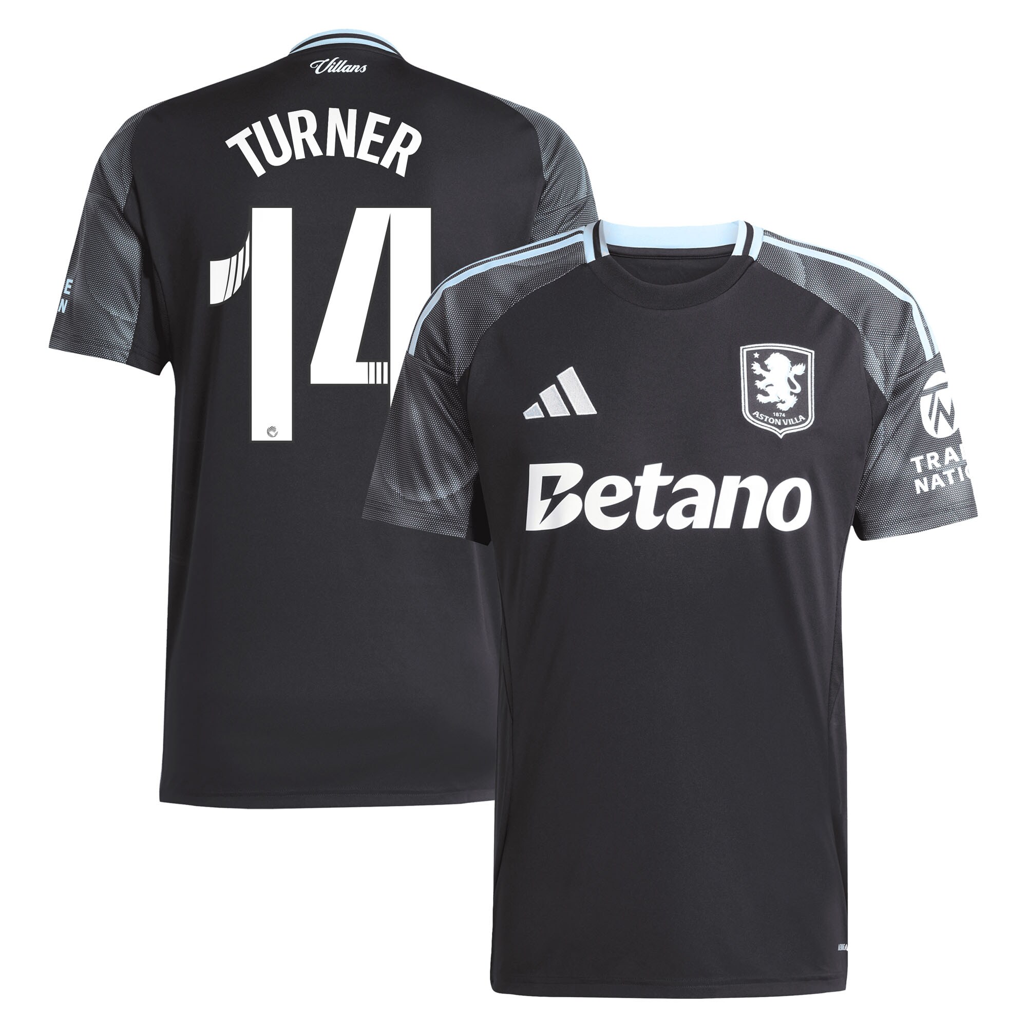 Aston Villa Jerseys - Official aston villa adidas wsl away shirt 2025-26 with turner 14 printing Collection for AVFC Fans