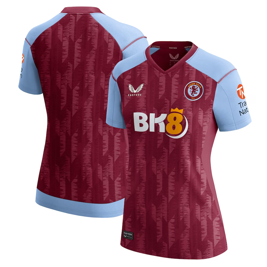 Aston Villa Jerseys - Official aston villa castore home shirt 2023-24 – womens with custom printing Collection for AVFC Fans