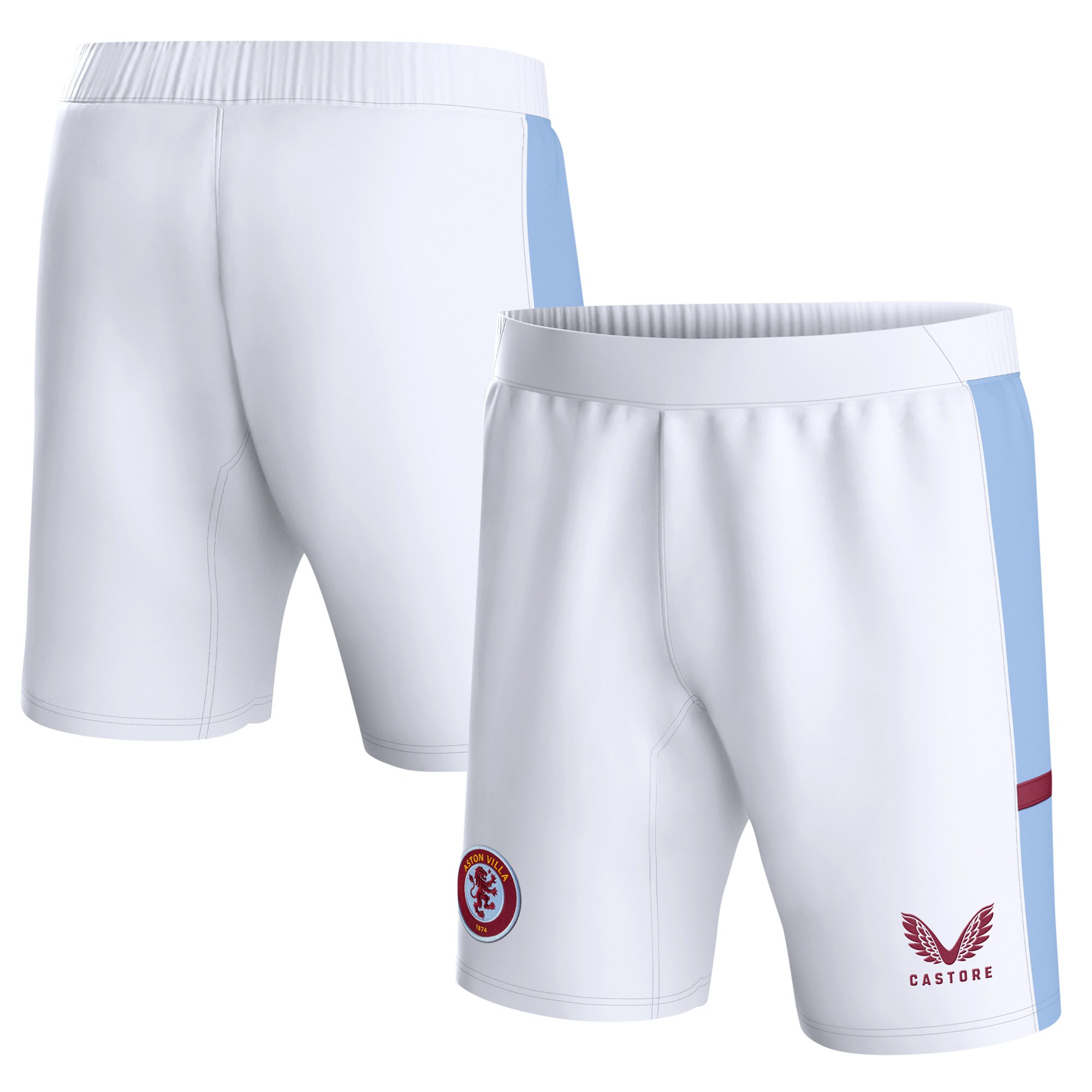 Aston Villa Jerseys - Official aston villa castore home shorts 2023-24 – kids with custom printing Collection for AVFC Fans