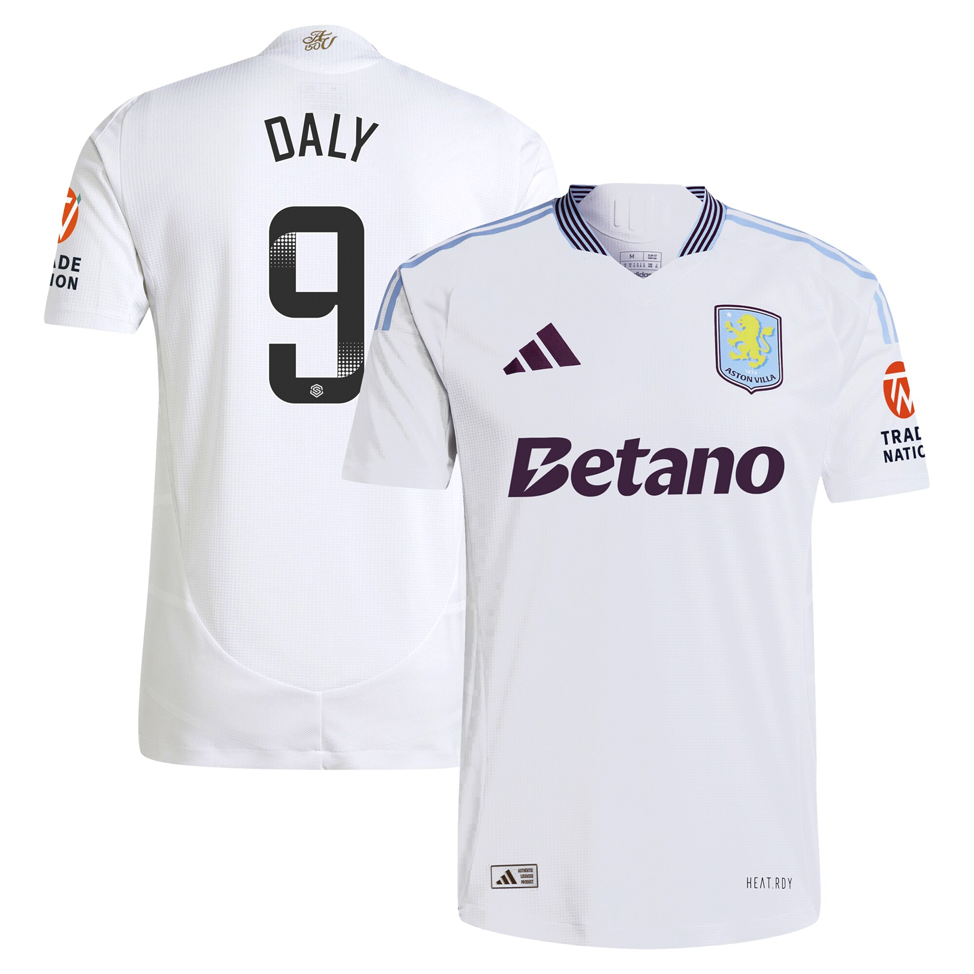 Aston Villa Jerseys - Official aston villa wsl adidas away authentic shirt 2024-25 with daly 9 printing Collection for AVFC Fans