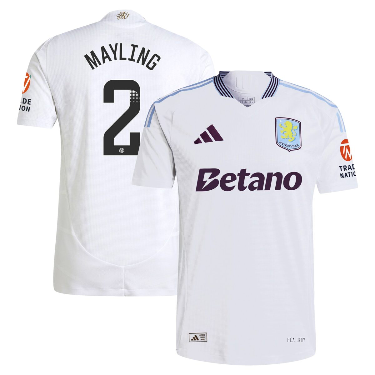 Aston Villa Jerseys - Official aston villa wsl adidas away authentic shirt 2024-25 with mayling 2 printing Collection for AVFC Fans