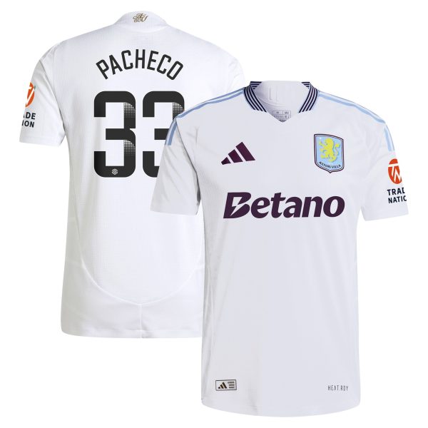 Aston Villa Jerseys - Official aston villa wsl adidas away authentic shirt 2024-25 with pacheco 33 printing Collection for AVFC Fans