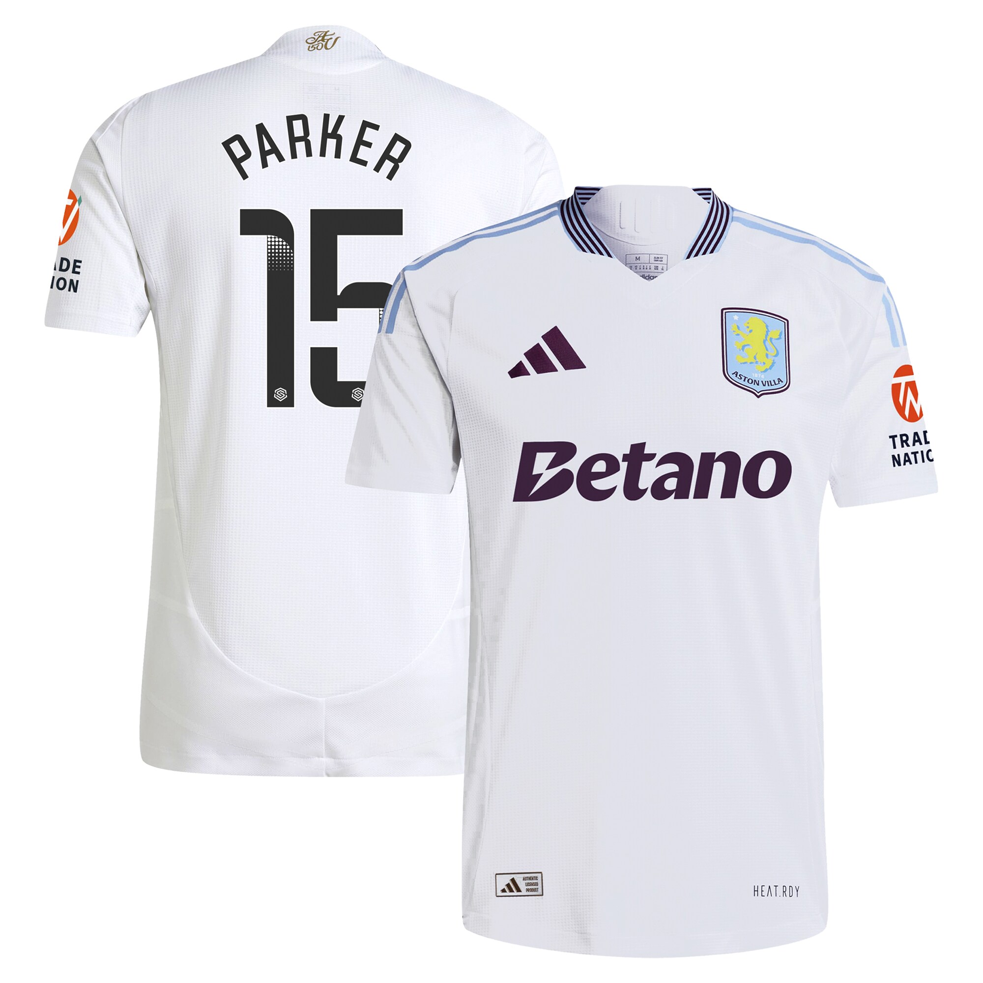 Aston Villa Jerseys - Official aston villa wsl adidas away authentic shirt 2024-25 with parker 15 printing Collection for AVFC Fans