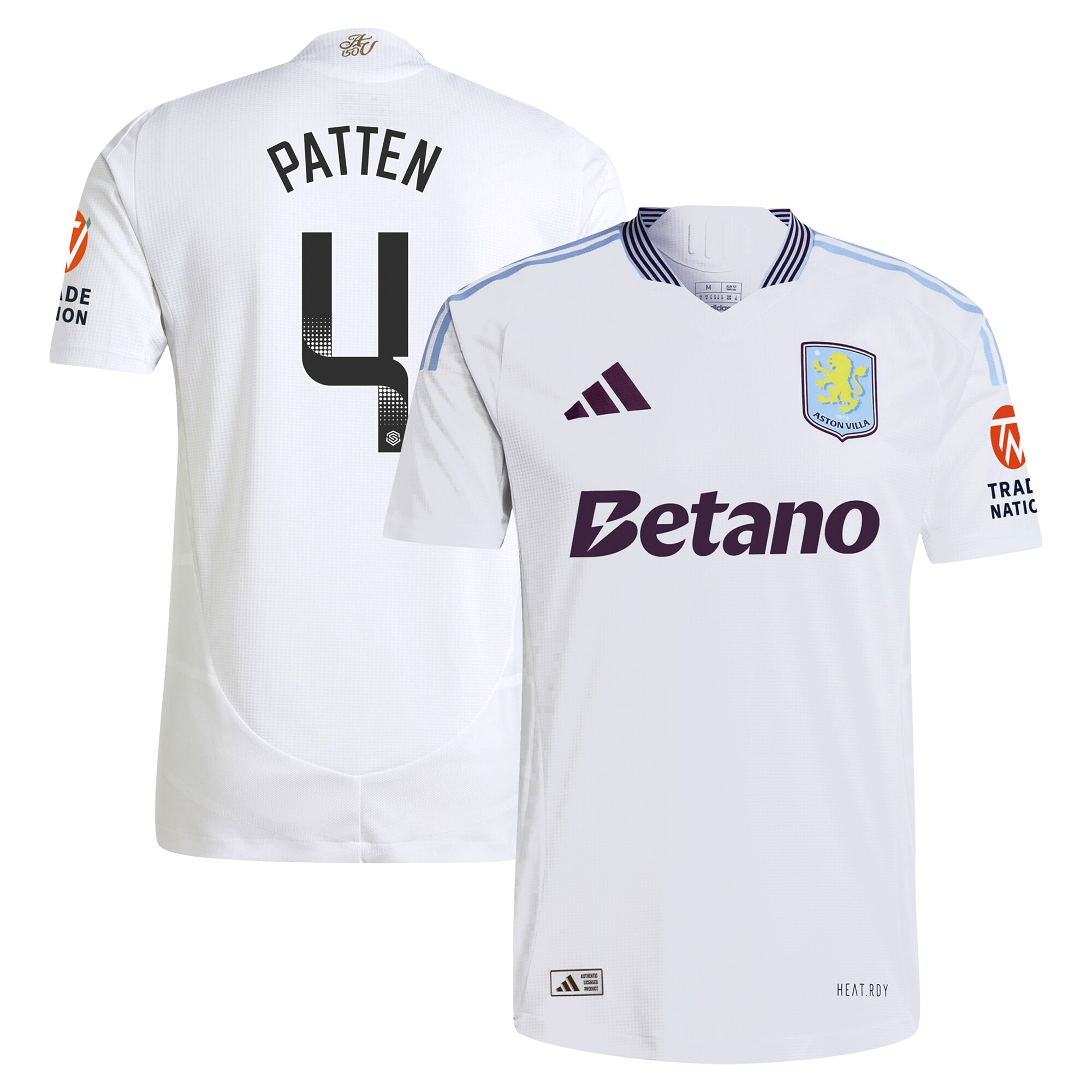 Aston Villa Jerseys - Official aston villa wsl adidas away authentic shirt 2024-25 with patten 4 printing Collection for AVFC Fans