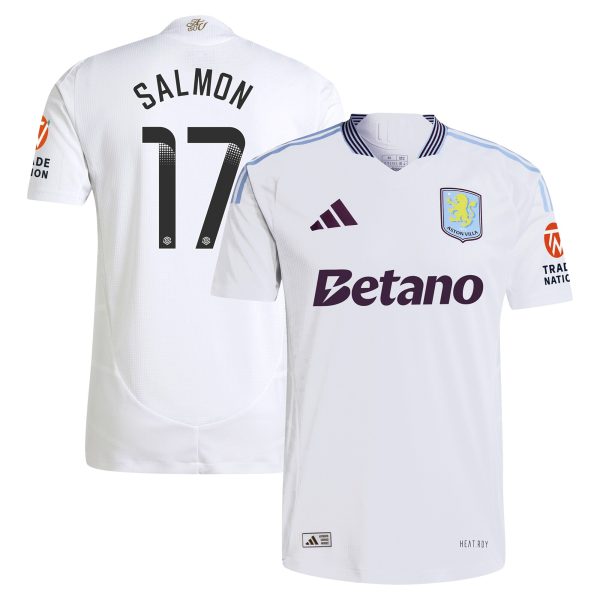 Aston Villa Jerseys - Official aston villa wsl adidas away authentic shirt 2024-25 with salmon 17 printing Collection for AVFC Fans