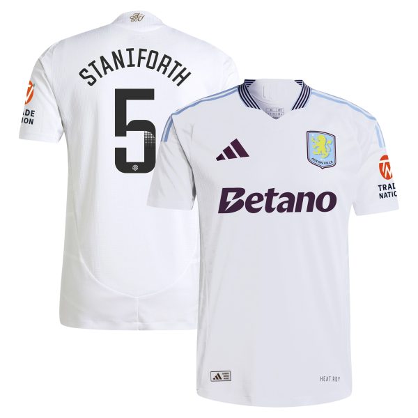 Aston Villa Jerseys - Official aston villa wsl adidas away authentic shirt 2024-25 with staniforth 5 printing Collection for AVFC Fans