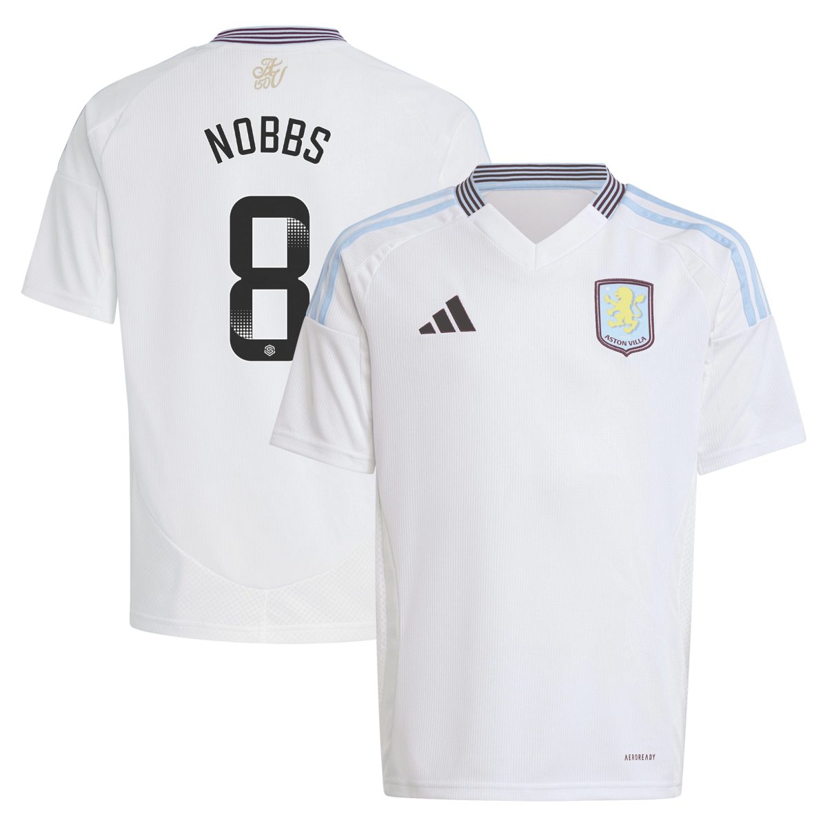Aston Villa Jerseys - Official aston villa wsl adidas away shirt 2024-25 – kids with nobbs 8 printing Collection for AVFC Fans
