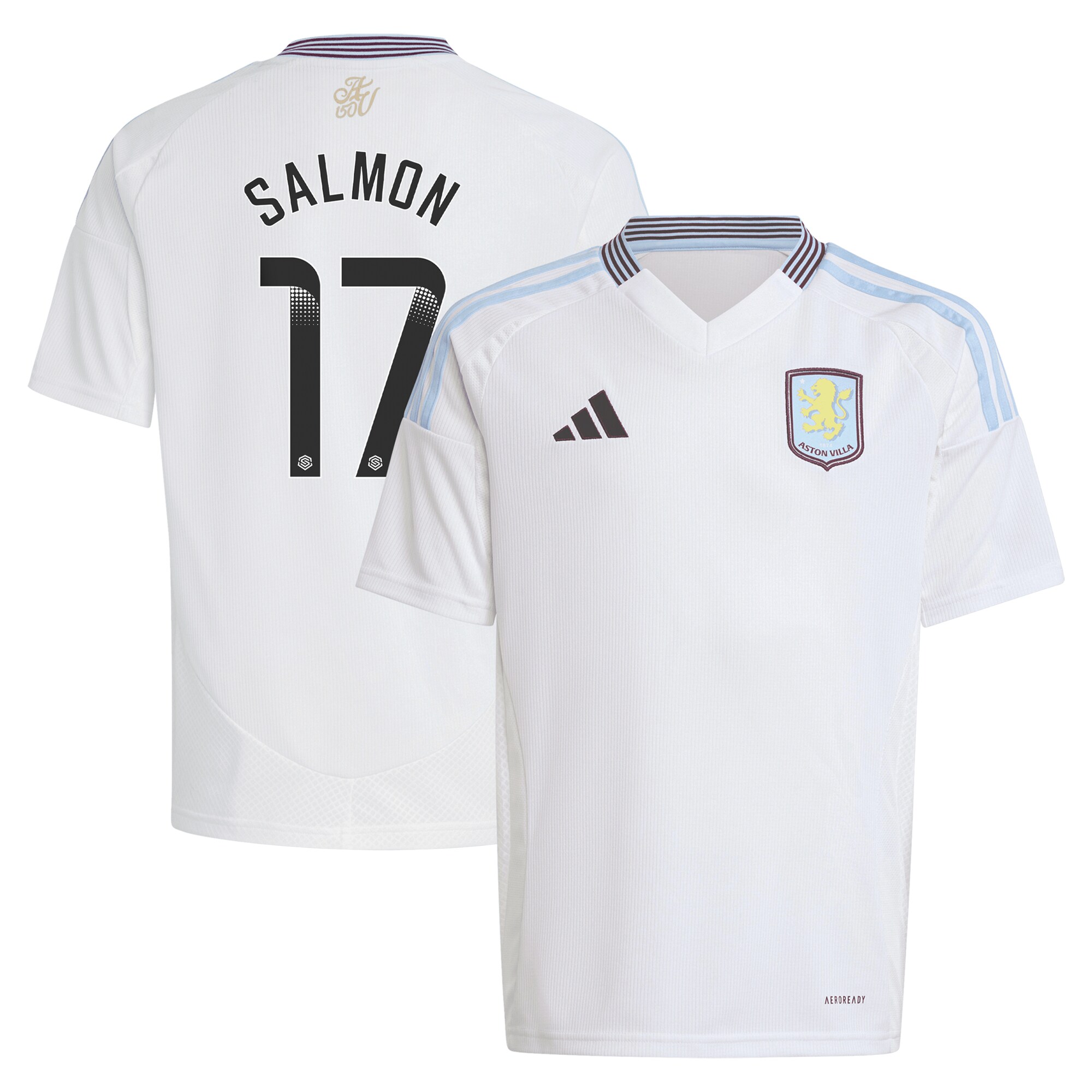 Aston Villa Jerseys - Official aston villa wsl adidas away shirt 2024-25 – kids with salmon 17 printing Collection for AVFC Fans