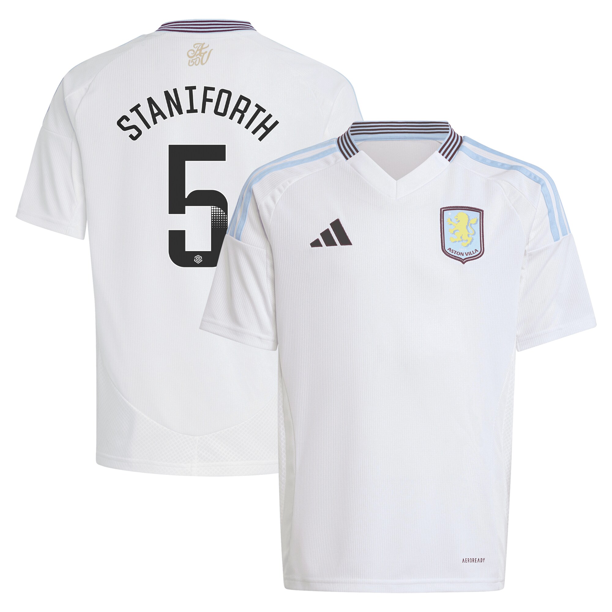 Aston Villa Jerseys - Official aston villa wsl adidas away shirt 2024-25 – kids with staniforth 5 printing Collection for AVFC Fans