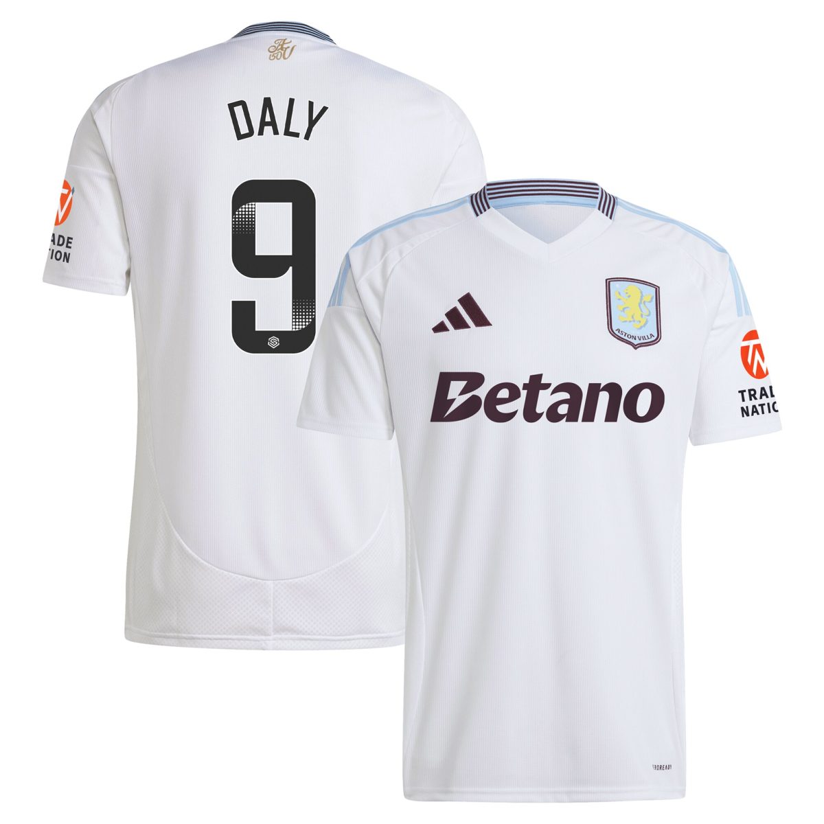 Aston Villa Jerseys - Official aston villa wsl adidas away shirt 2024-25 with daly 9 printing Collection for AVFC Fans