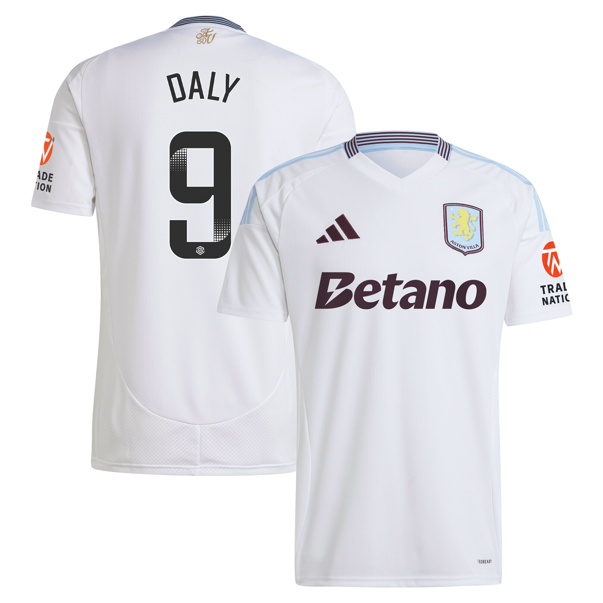 Aston Villa Jerseys - Official aston villa wsl adidas away shirt 2024-25 with daly 9 printing Collection for AVFC Fans