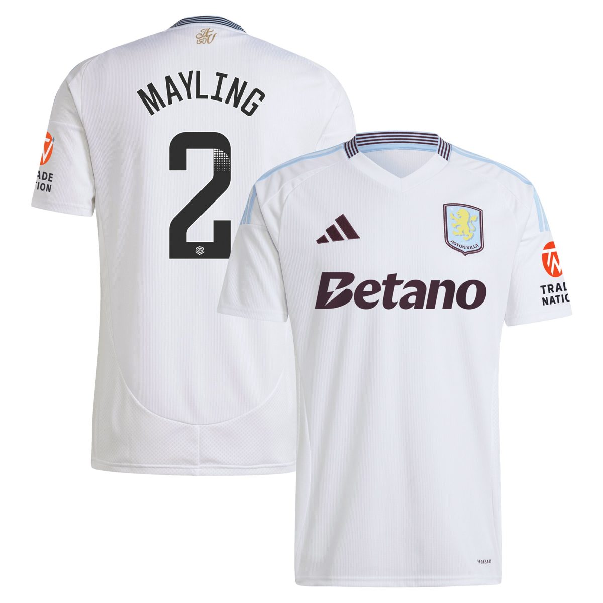 Aston Villa Jerseys - Official aston villa wsl adidas away shirt 2024-25 with mayling 2 printing Collection for AVFC Fans