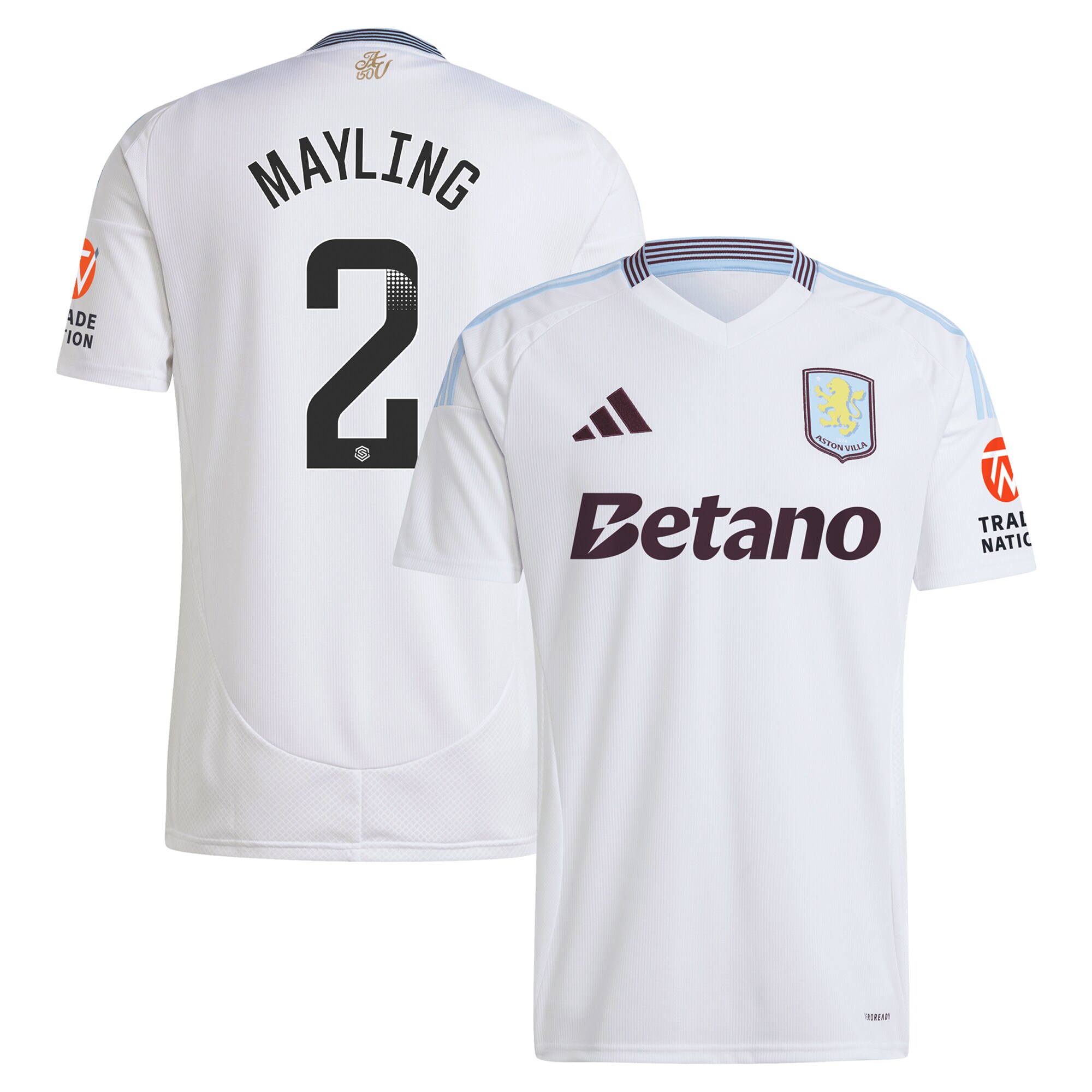 Aston Villa Jerseys - Official aston villa wsl adidas away shirt 2024-25 with mayling 2 printing Collection for AVFC Fans