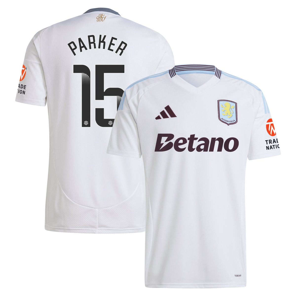 Aston Villa Jerseys - Official aston villa wsl adidas away shirt 2024-25 with parker 15 printing Collection for AVFC Fans