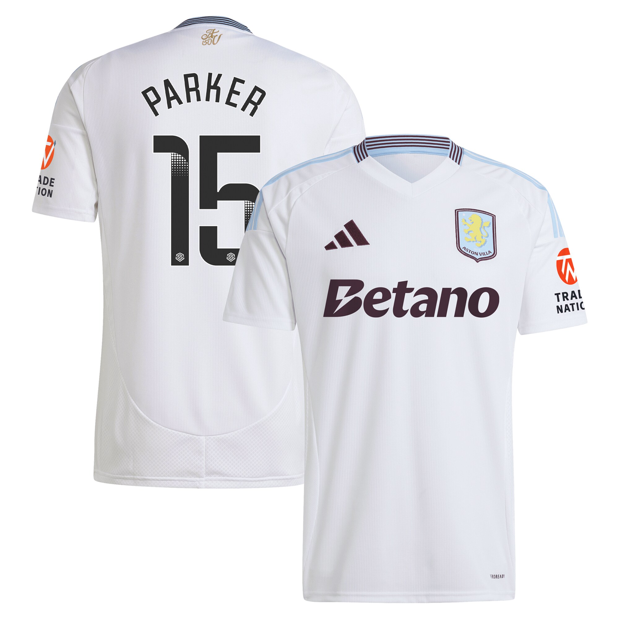 Aston Villa Jerseys - Official aston villa wsl adidas away shirt 2024-25 with parker 15 printing Collection for AVFC Fans
