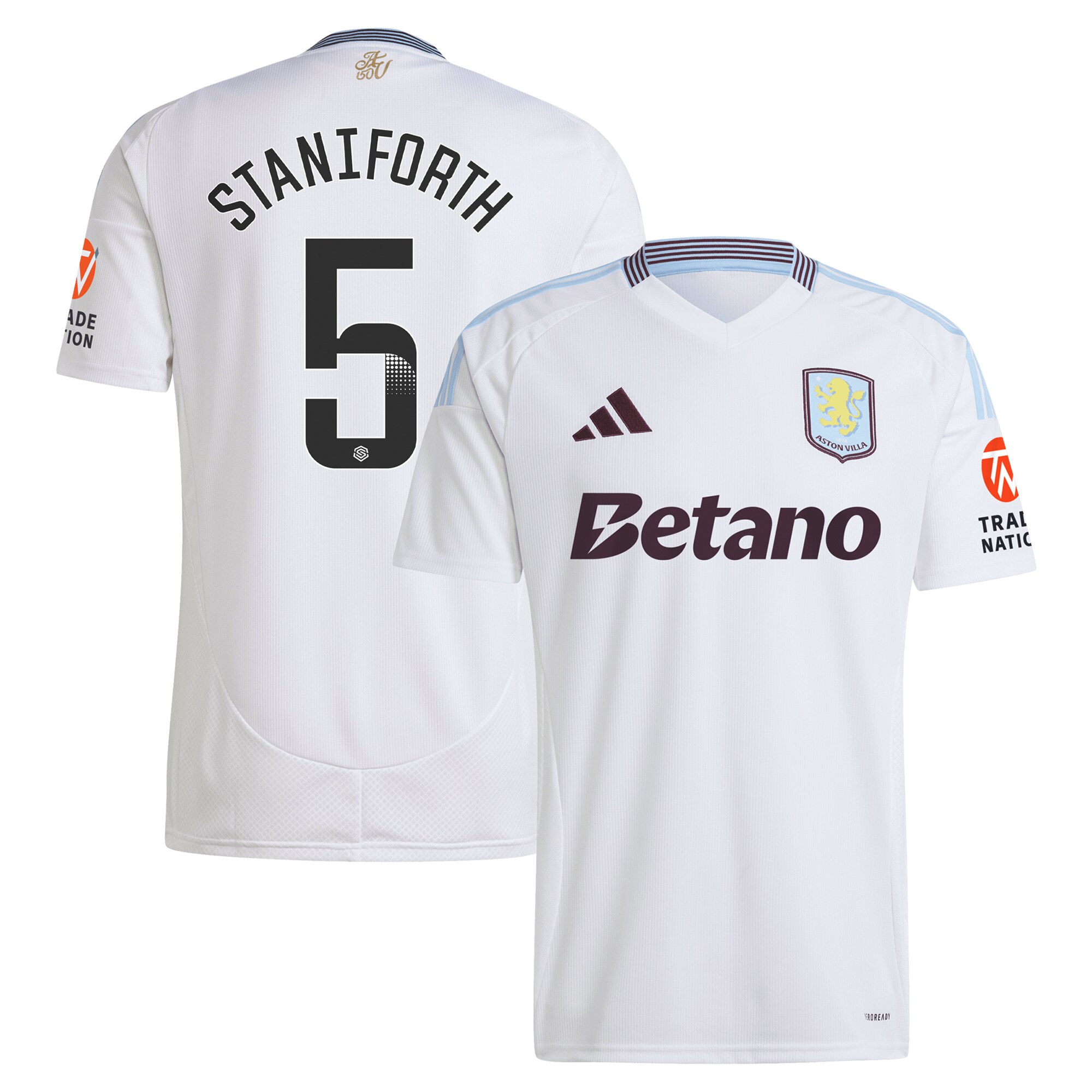 Aston Villa Jerseys - Official aston villa wsl adidas away shirt 2024-25 with staniforth 5 printing Collection for AVFC Fans