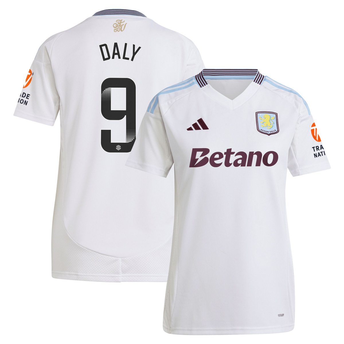Aston Villa Jerseys - Official aston villa wsl adidas away shirt 2024-25 – womens with daly 9 printing Collection for AVFC Fans