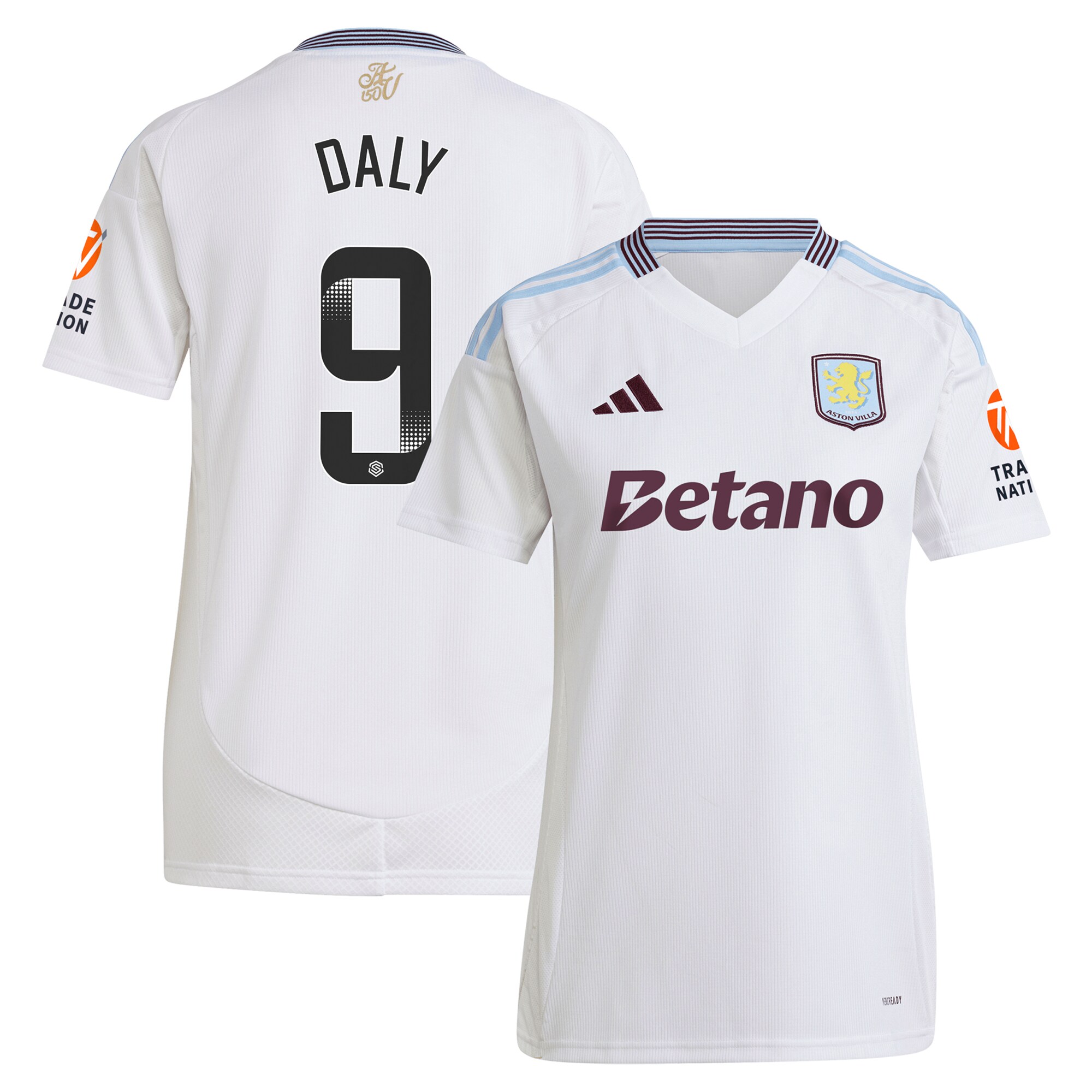 Aston Villa Jerseys - Official aston villa wsl adidas away shirt 2024-25 – womens with daly 9 printing Collection for AVFC Fans