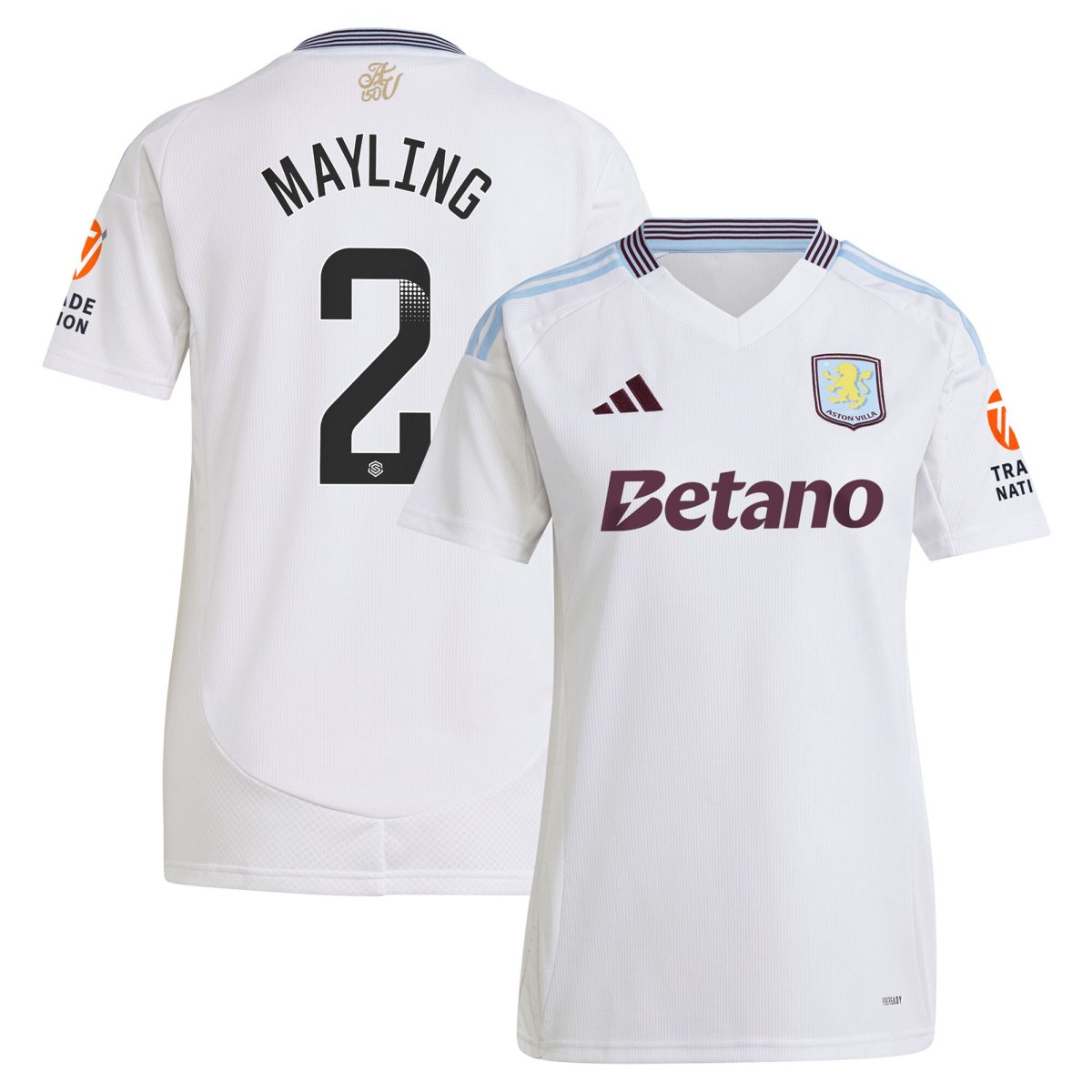 Aston Villa Jerseys - Official aston villa wsl adidas away shirt 2024-25 – womens with mayling 2 printing Collection for AVFC Fans