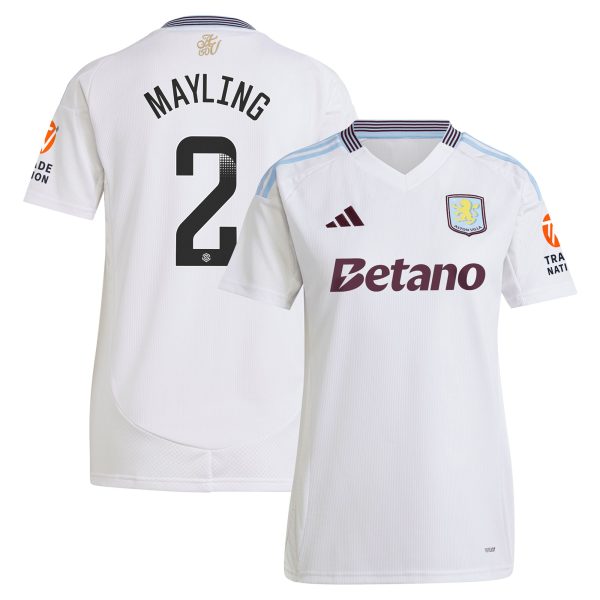 Aston Villa Jerseys - Official aston villa wsl adidas away shirt 2024-25 – womens with mayling 2 printing Collection for AVFC Fans